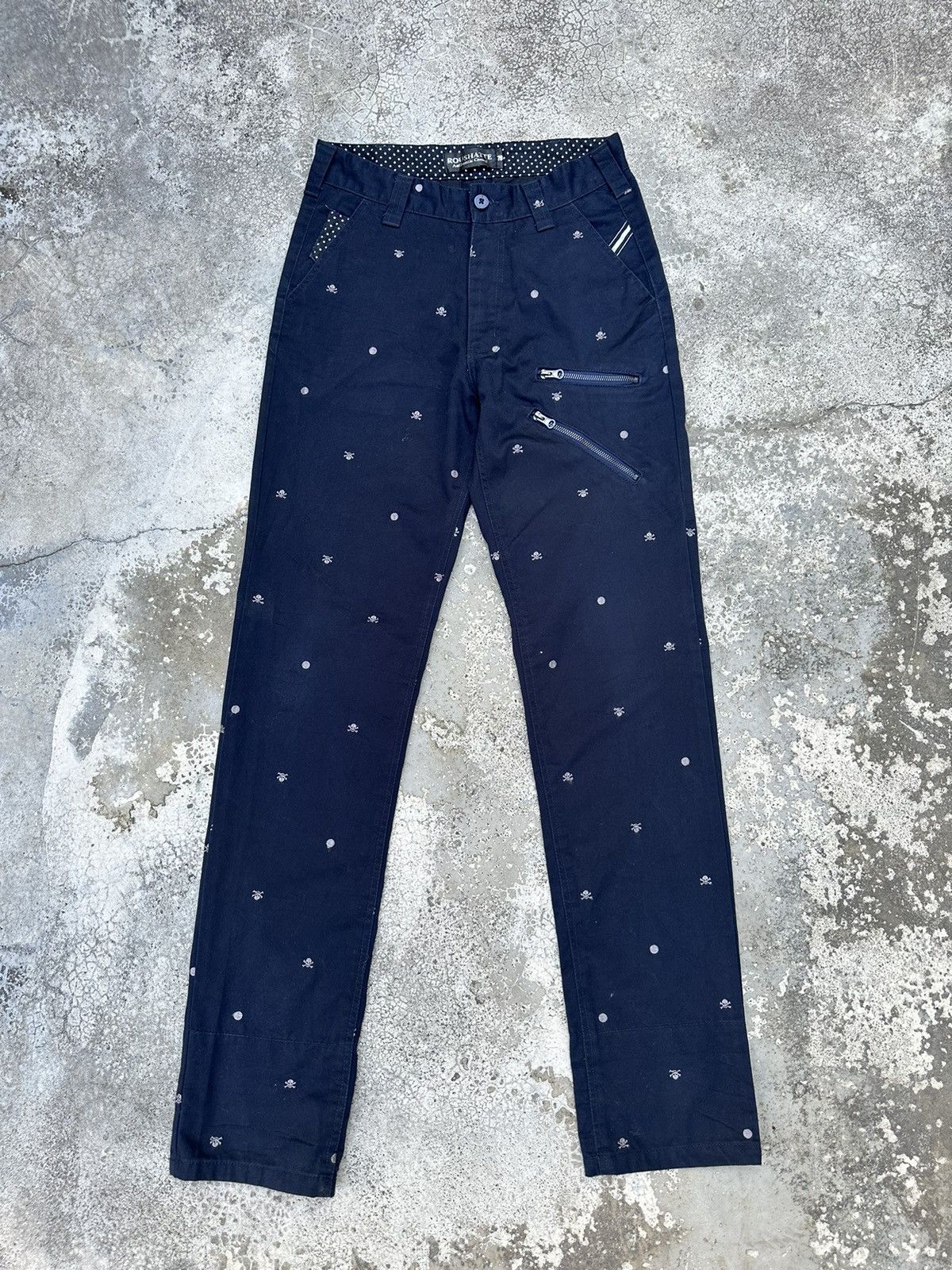 14th Addiction Roushatte Skull Punk Monogram Denim F67 Size US 28 / EU 44 - 1 Thumbnail
