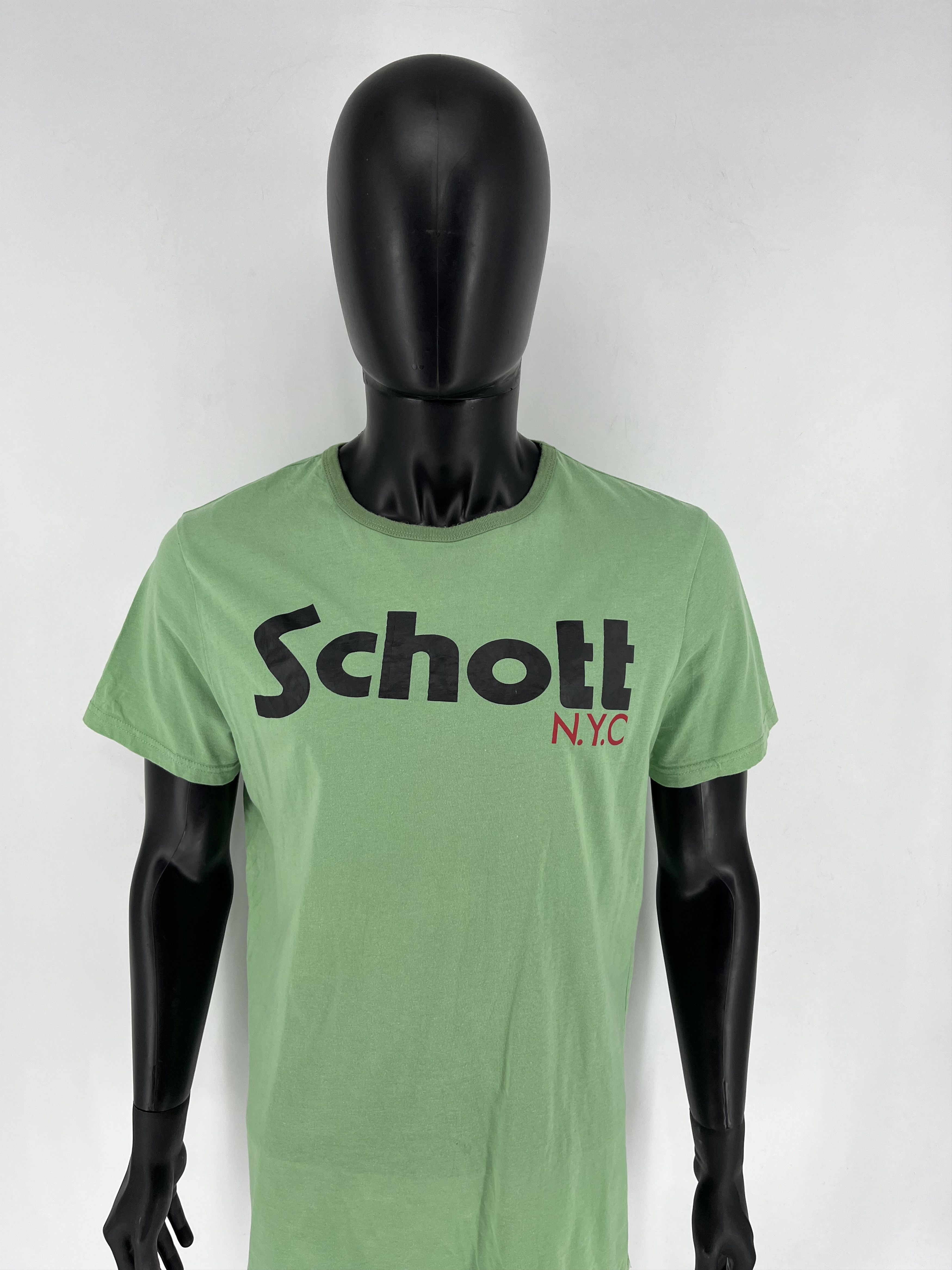 Japanese Brand × Schott × Vintage Rare‼️🔥Schott N.Y.C Big SpellOut T-Shirt Size XL Size US XL / EU 56 / 4 - 5 Thumbnail
