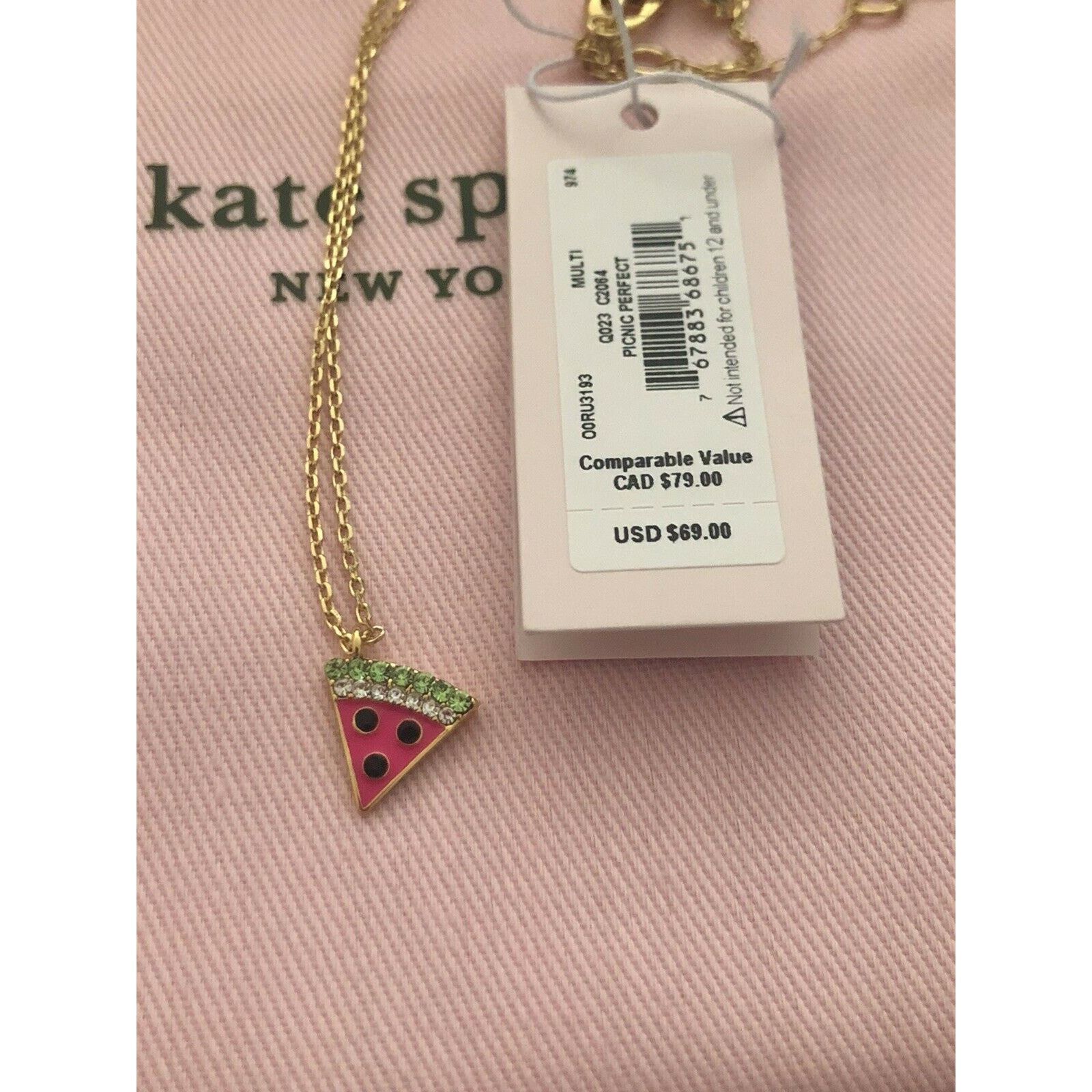 Kate Spade Kate Spade Watermelon 🍉 Set Mini Pendant Necklace Earrings Size ONE SIZE - 3 Thumbnail