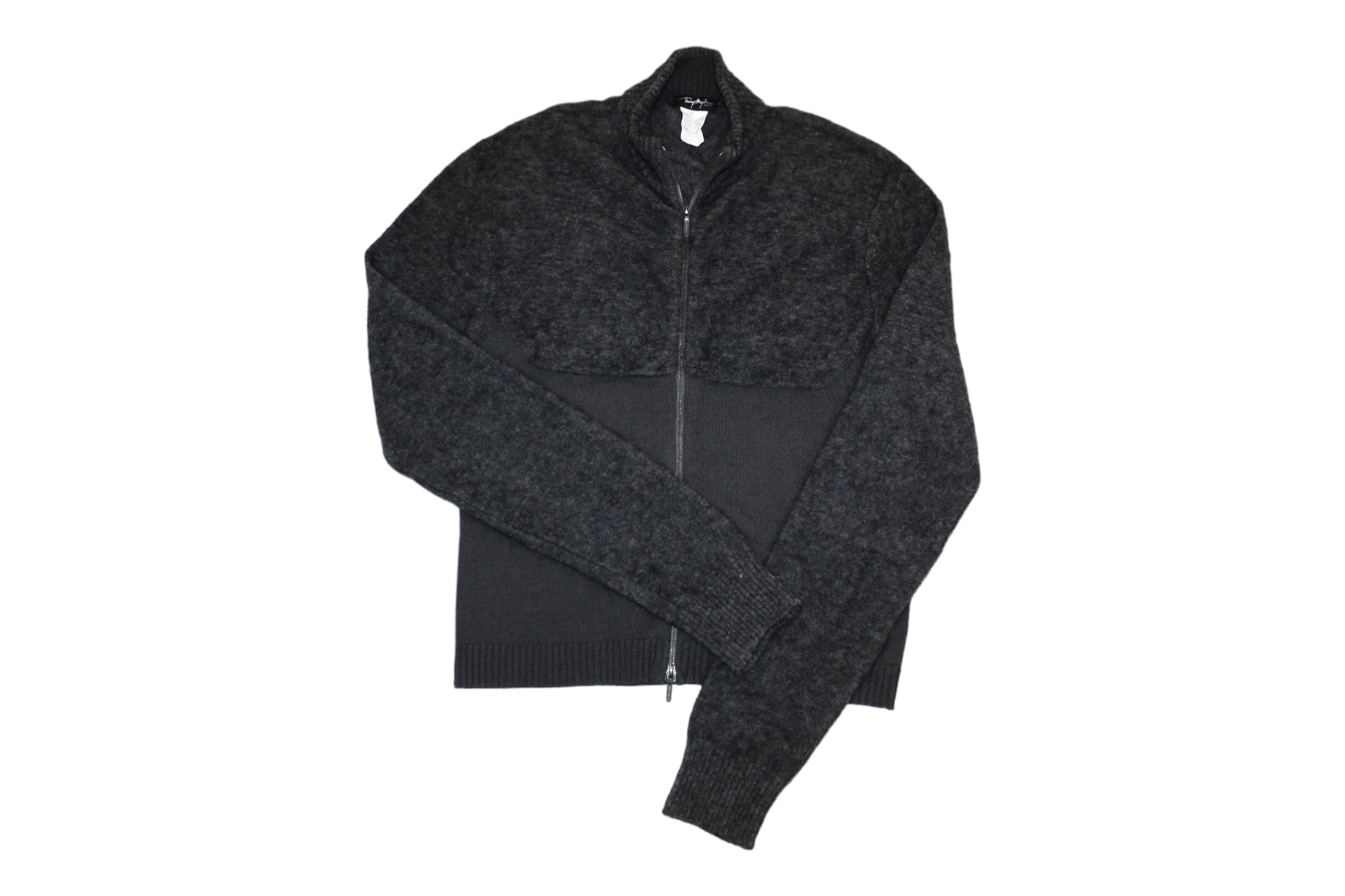 💥 Thierry Mugler Paris Full Zip Mohair Wool Blend Sweater