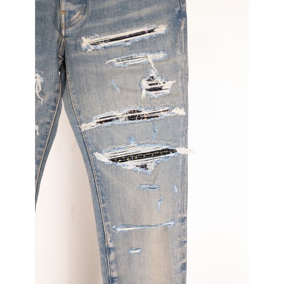 Amiri o1rshd1 Rainbow Paisley Thrasher Jeans in Clay Indigo Size US 28 / EU 44 - 7 Thumbnail