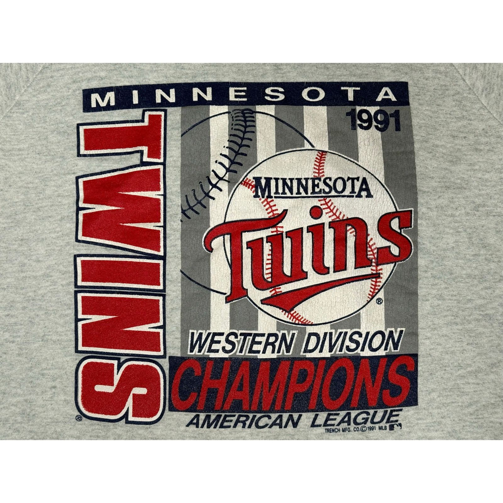Fruit Of The Loom × MLB × Vintage Vintage 1991 Minnesota Twins Baseball Crewneck Large Size US L / EU 52-54 / 3 - 4 Thumbnail