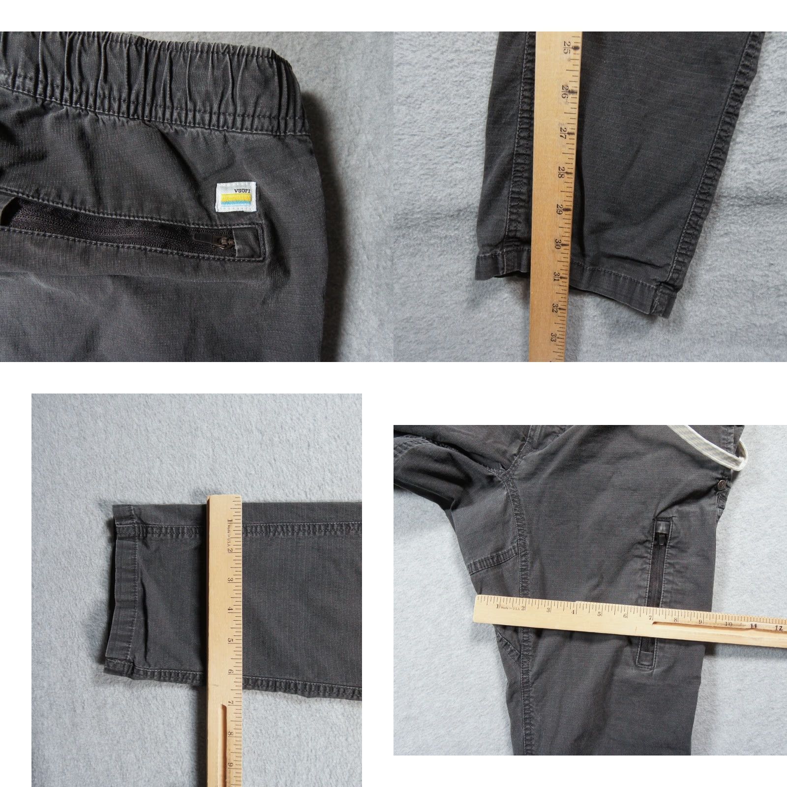 Vuori Vuori Pants Mens Medium Gray Ripstop Outdoors Drawstring Stretch Casual Adult Regular Style Carpenter Size US 31 - 8 Thumbnail
