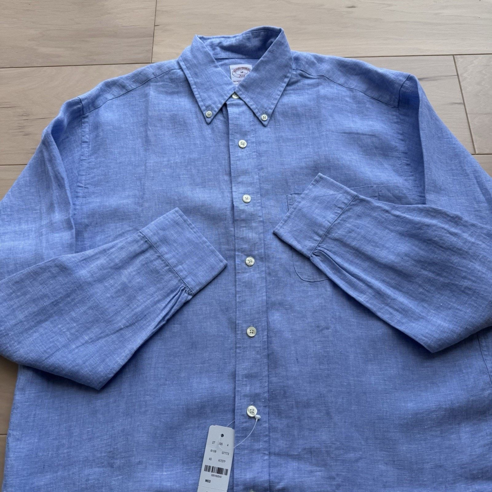 Brooks Brothers Brooks Brothers Linen Shirt Medium Blue Button Up New York Size US M / EU 48-50 / 2 - 4 Thumbnail