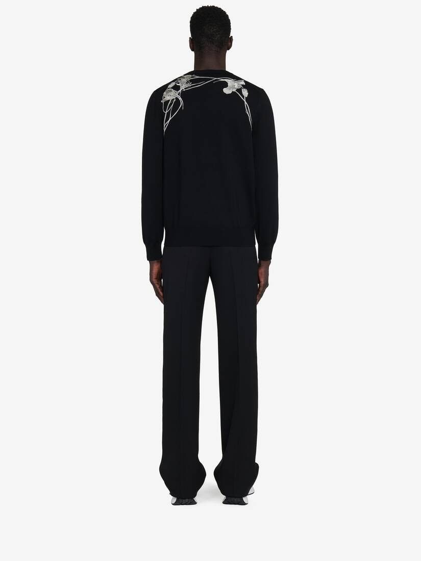Alexander McQueen o1w1db10725 Pressed Flower Harness Jumper in Black Size US S / EU 44-46 / 1 - 5 Thumbnail