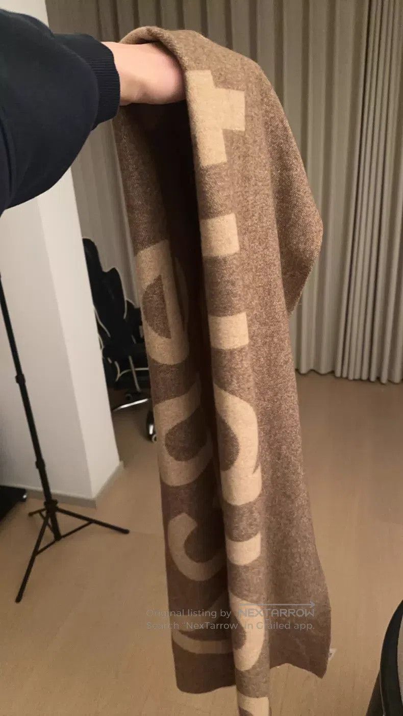 Acne Studios Acne Studios Wool Scarf with Classic Brown Logo Print, Aut Size ONE SIZE - 1 Thumbnail
