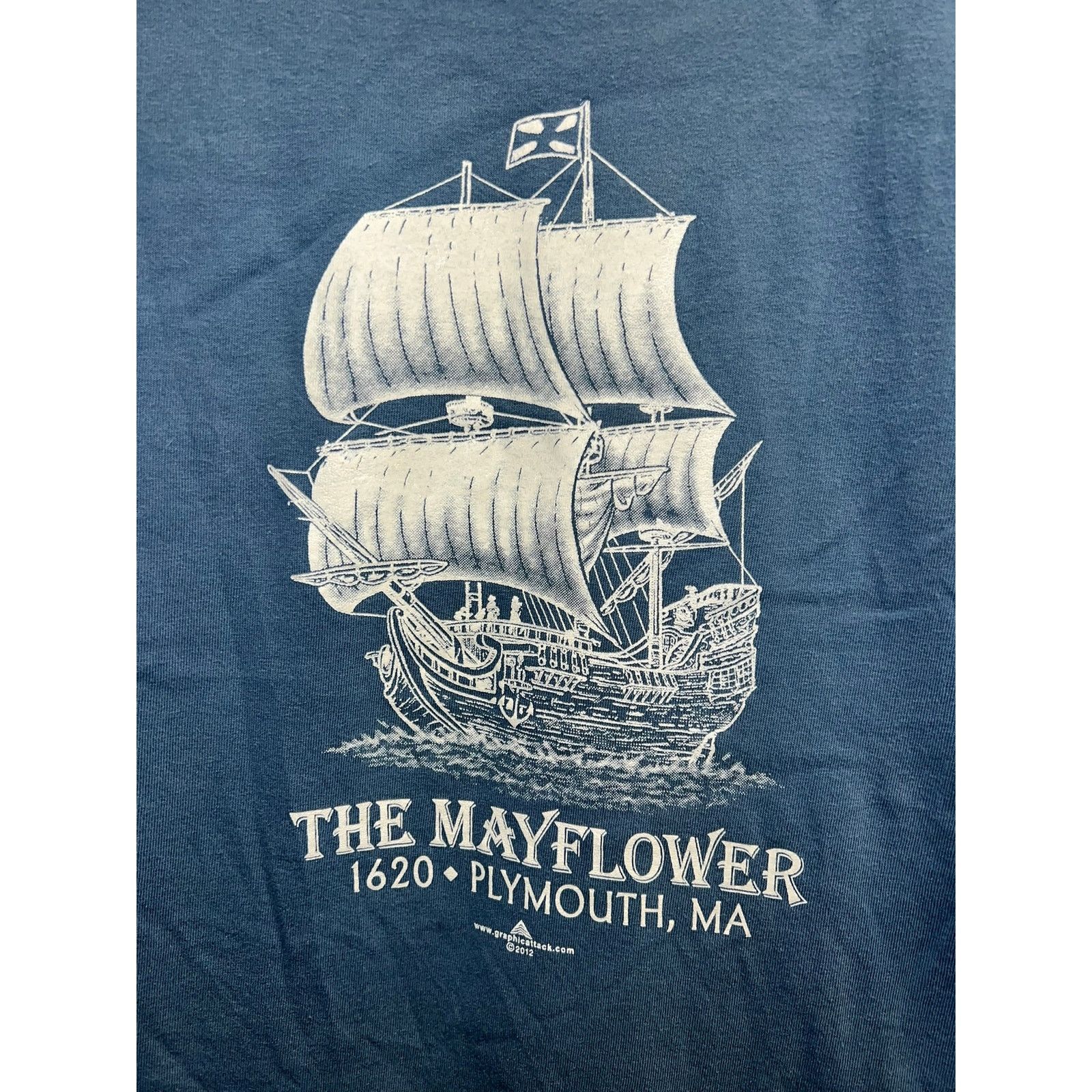 Gildan Vintage The Mayflower Shirt Plymouth MA Pilgrim Tee VTG 2XL Size US XXL / EU 58 / 5 - 2 Thumbnail