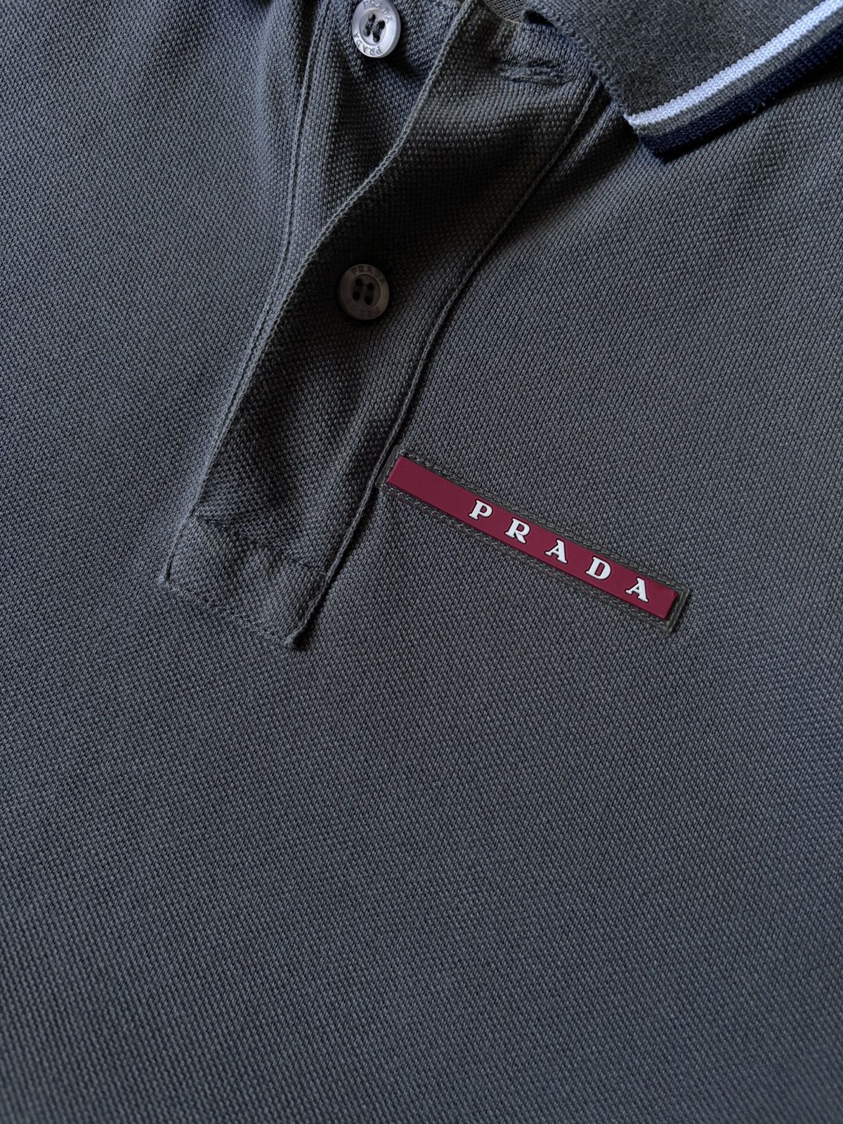 Prada × Vintage Prada Polos Red Tab Italian designer grey T shirt Size US L / EU 52-54 / 3 - 3 Thumbnail
