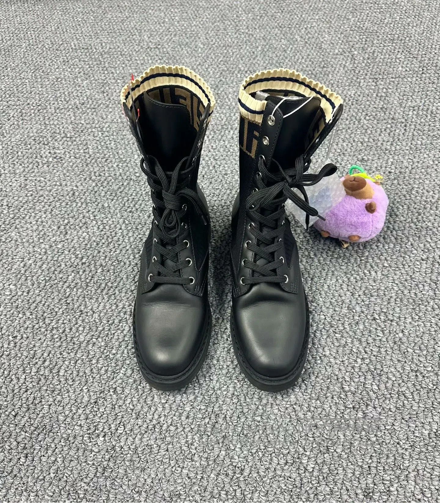 Fendi FENDI Black Classic Monogrammed Short Boots| Size US 5 / EU 37 - 1 Thumbnail