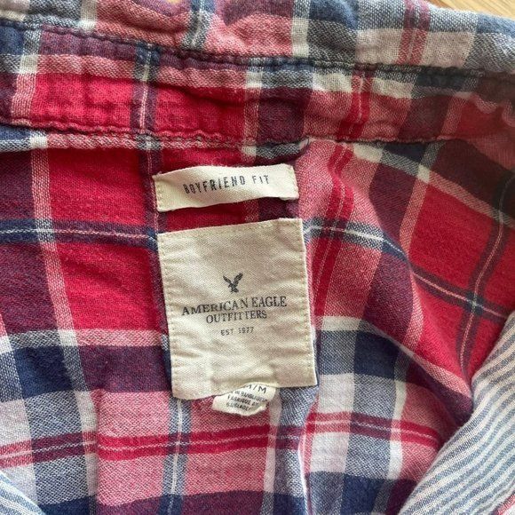 American Eagle Outfitters American Eagle Women's Button Down Plaid Shirt Medium Size M / US 6-8 / IT 42-44 - 3 Thumbnail