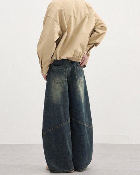 Japanese Brand American retro men's baggy straight-leg curved jeans Size US 32 / EU 48 - 3 Thumbnail