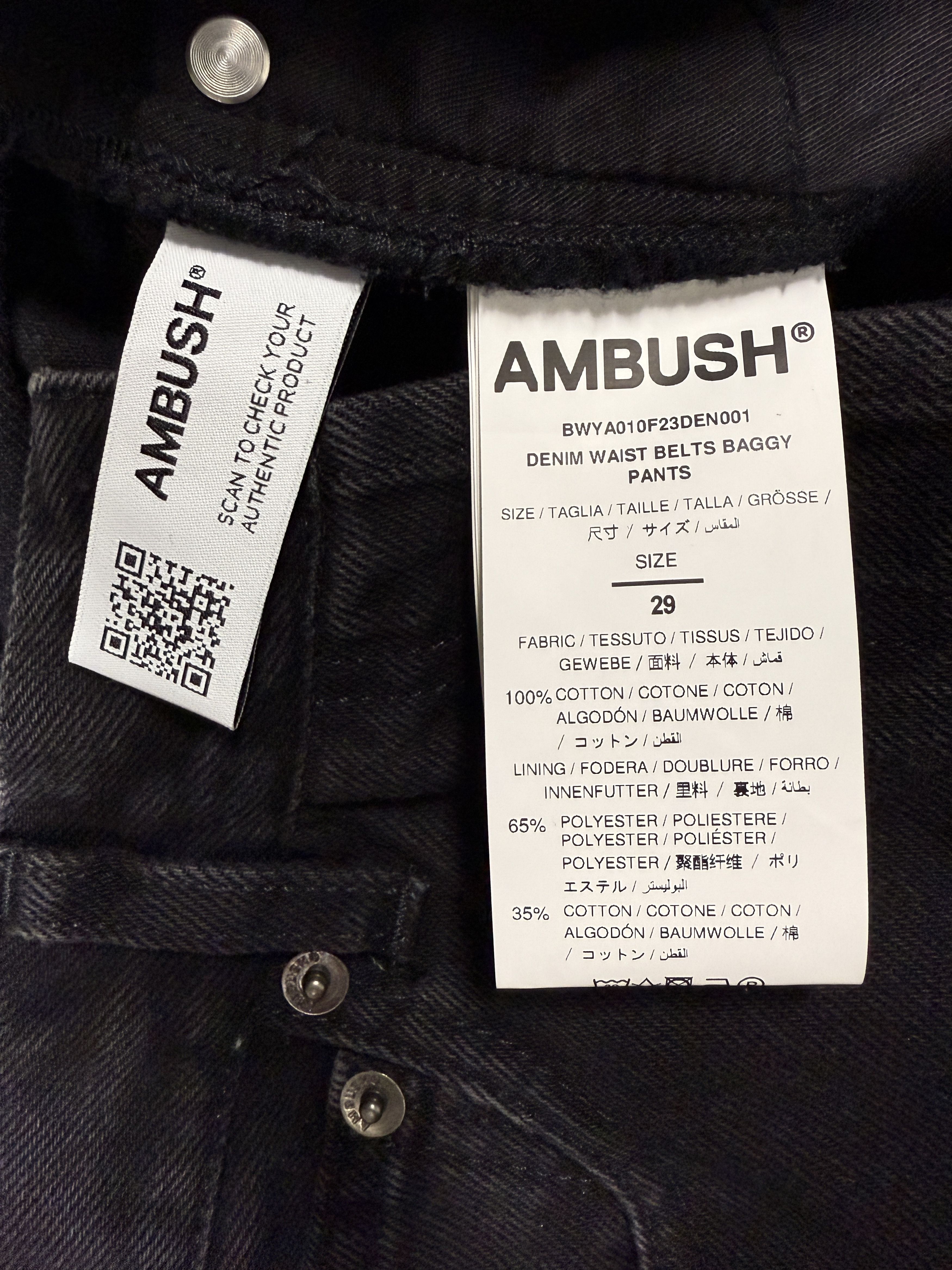 Ambush Design $670 Ambush Denim Waist Belt Baggy Jeans Size 29" - 16 Thumbnail