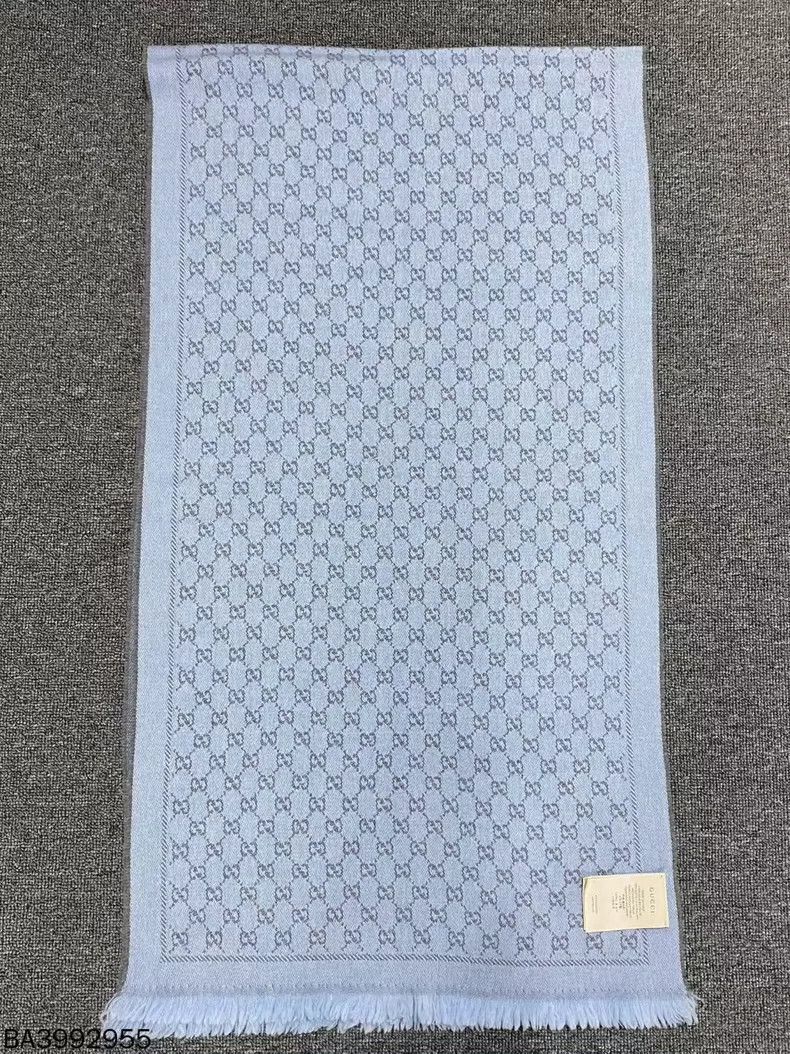 Gucci Gucci Gray Printed Wool Scarf-2506 Size ONE SIZE - 3 Thumbnail