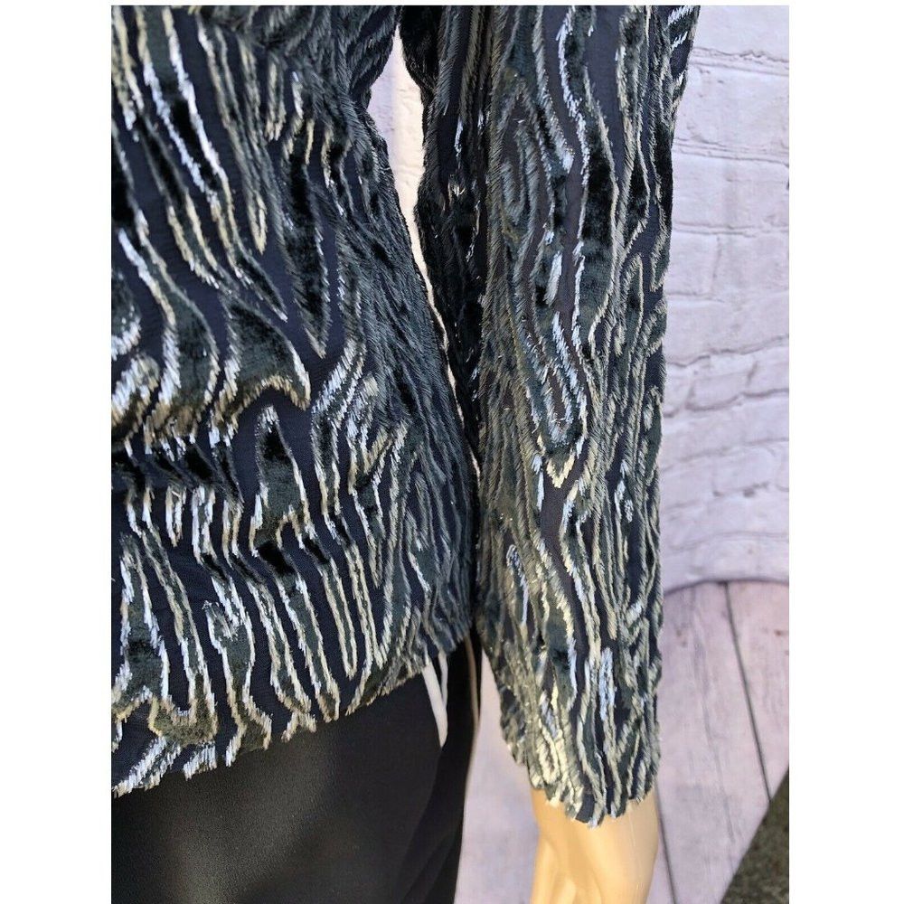Other Burnout Velvet Blouse Long Sleeve Dark Green S Size S / US 4 / IT 40 - 9 Thumbnail