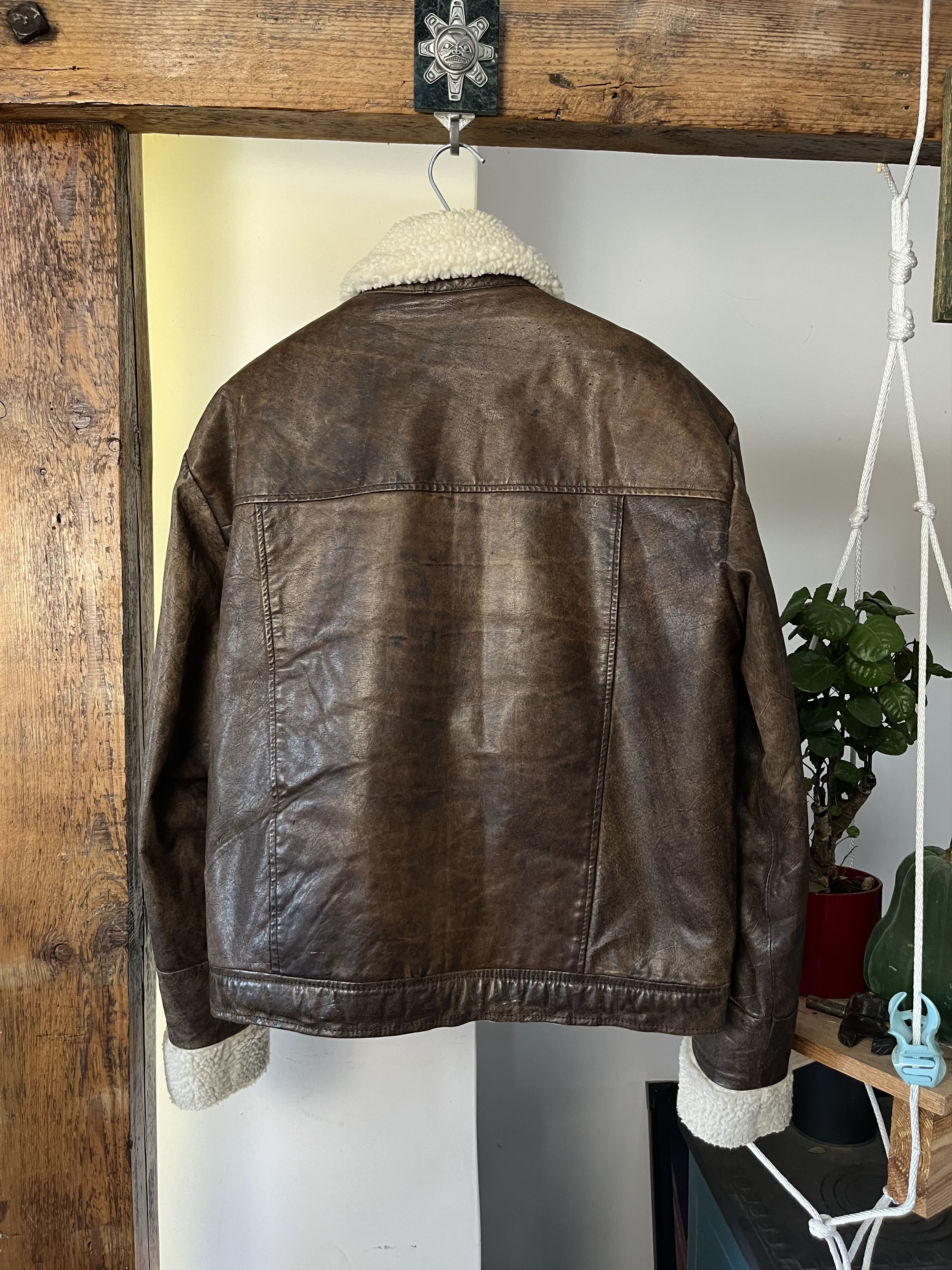 Other Vintage 90s B-3 Real Leather Military Heavy Coat Jacket Size US M / EU 48-50 / 2 - 3 Thumbnail