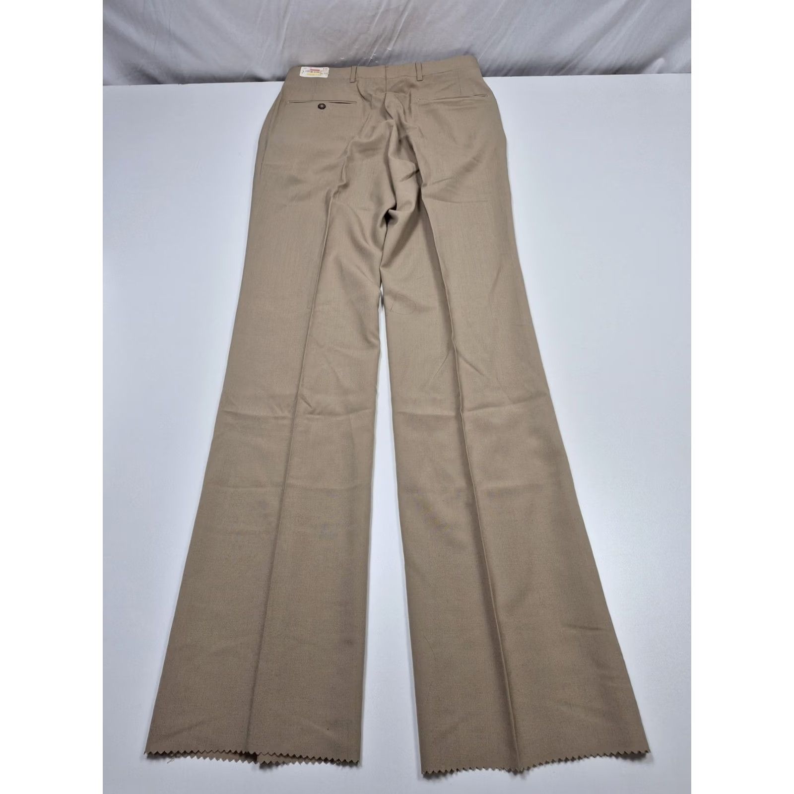 Vintage VTG Major Slacks Dress Pants Mens 32x36 Beige Wool Blend Unhemmed Flat Front Pants Mens Beige 32 Inseam 36 Front Pockets Slac... Size US 32 / EU 48 - 5 Thumbnail