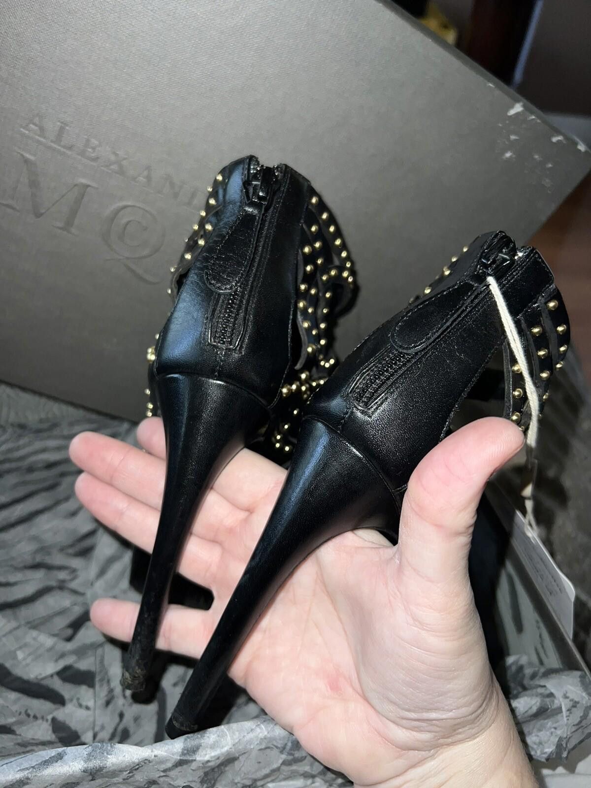 Alexander McQueen Alexander McQueen Studded Black Leather Cage Bootie US 7 Size US 7 / IT 37 - 6 Thumbnail