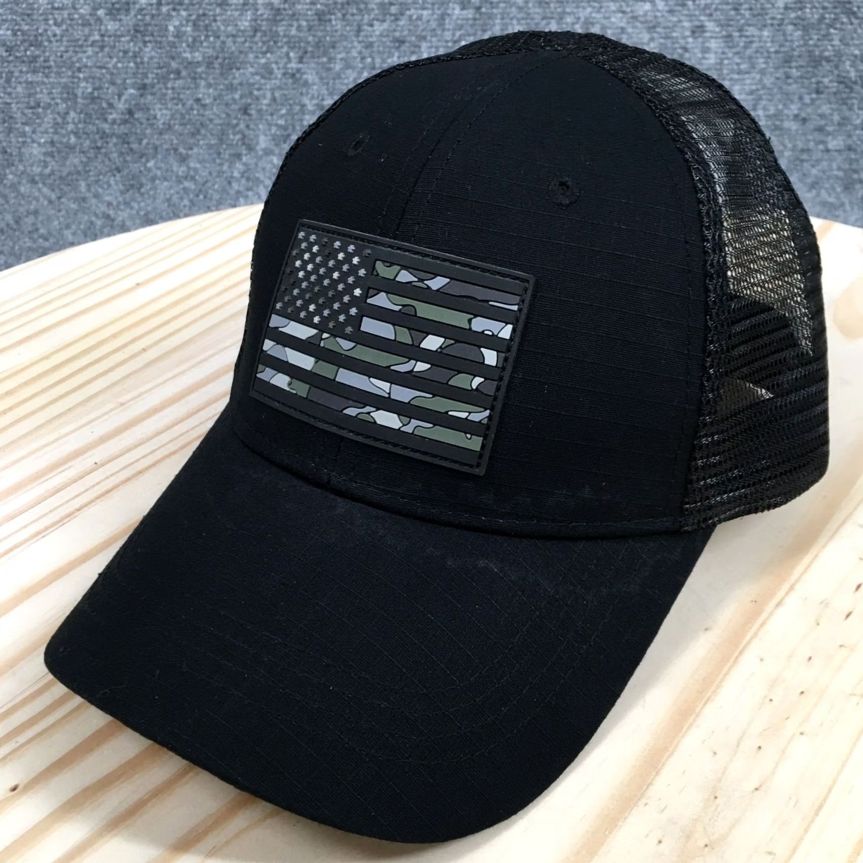 Vintage Highland Tactical Trucker Hat Cap Mens One Size Black American Flag Adjustable Size ONE SIZE - 2 Thumbnail