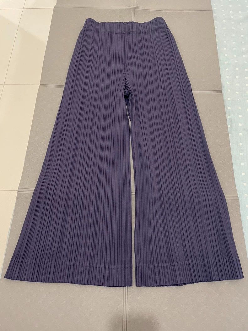 Issey Miyake issey miyake size:3 Blue-purple straight-leg pants Size 42" / US 20 - 2 Thumbnail