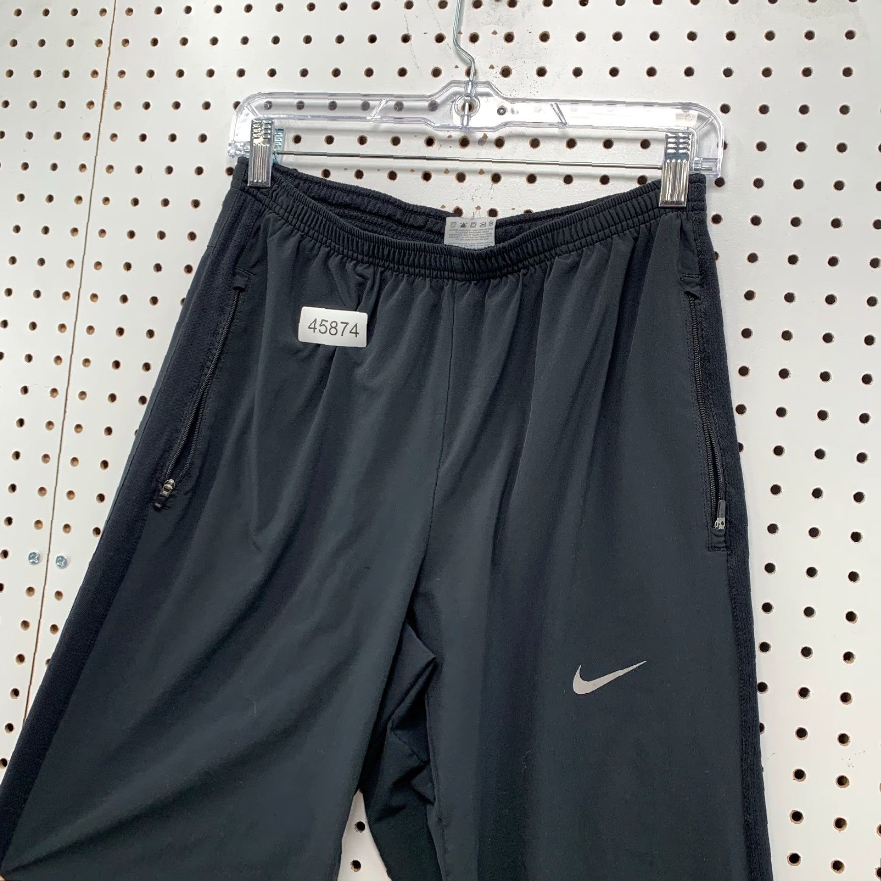 Nike Nike Athletic Pants Mens Black Straight Fit Dri-Fit Running Active Lightweight Size US 33 - 6 Thumbnail