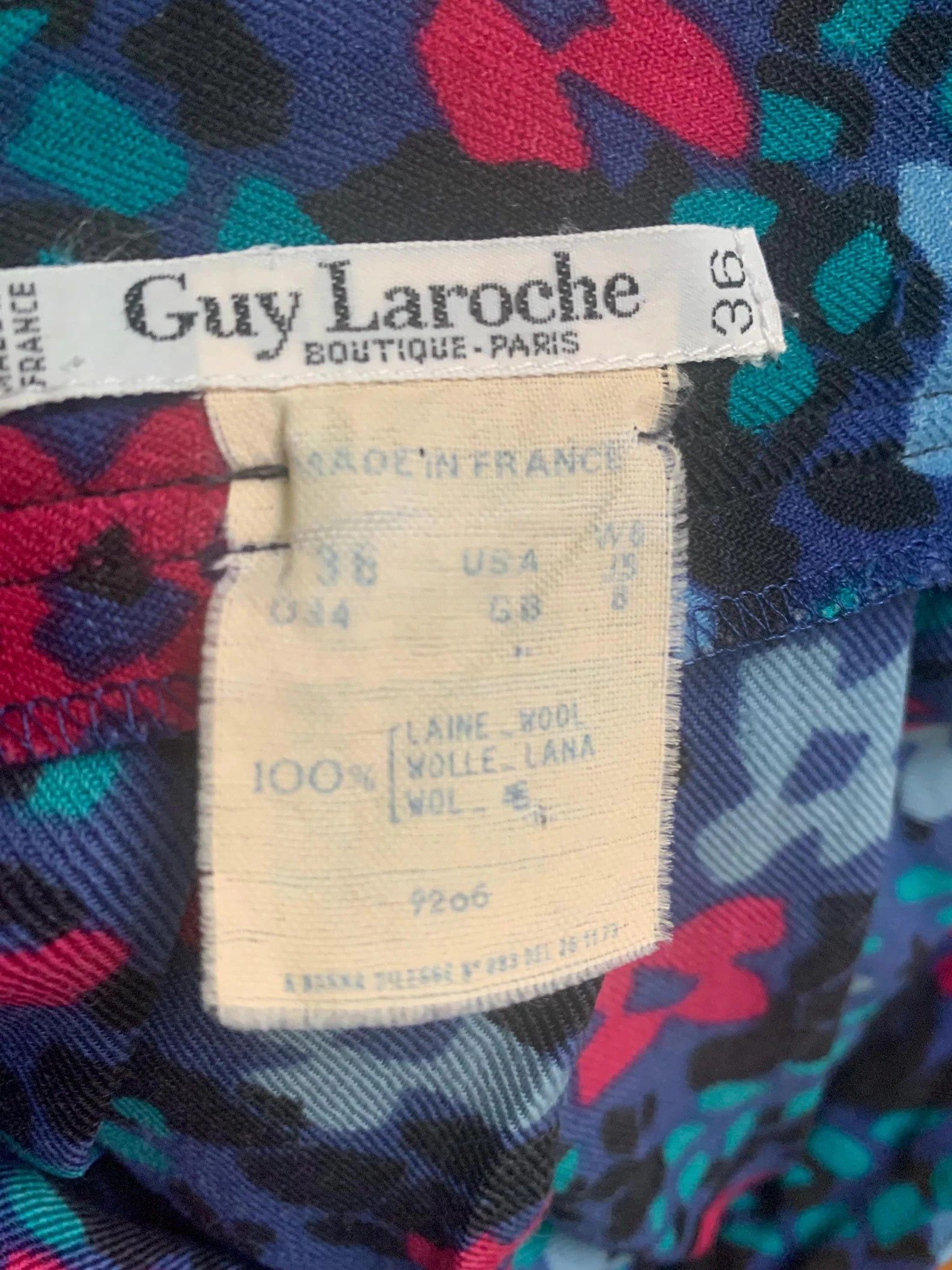 Guy Laroche × Vintage Vintage Guy Laroche Wool Pleated Midi Skirt with Flowers Size 26" / US 2 / IT 38 - 3 Thumbnail