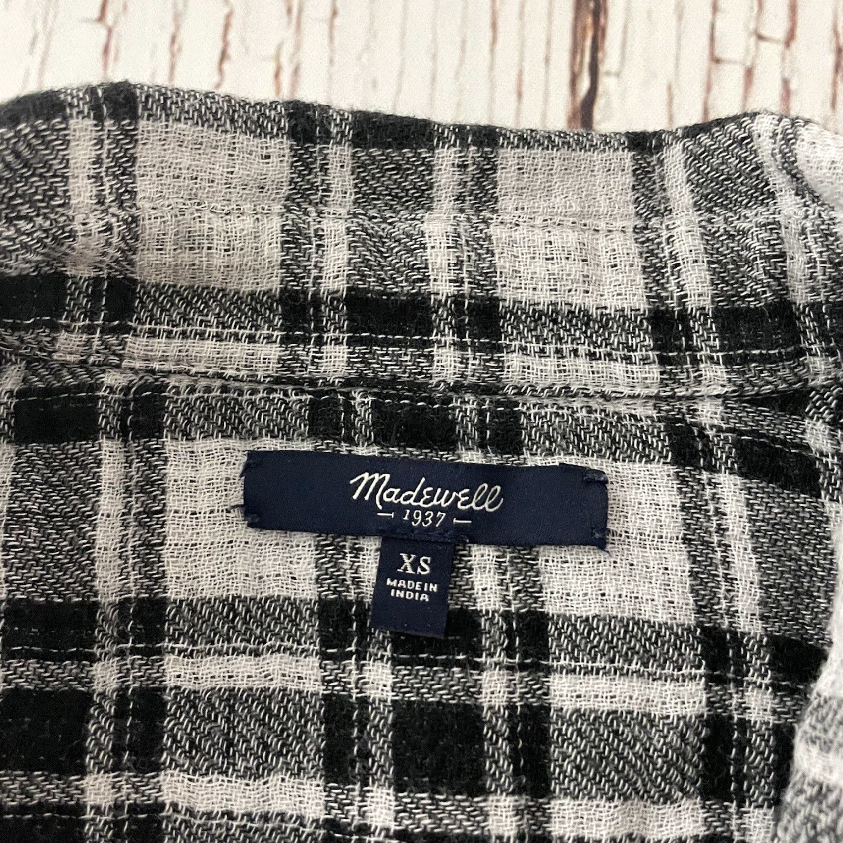 Madewell Madewell Plaid Flannel Button-Up Shirt Women XS Black White Multicolor Long Sleeve Adults Womens Size XS / US 0-2 / IT 36-38 - 3 Thumbnail
