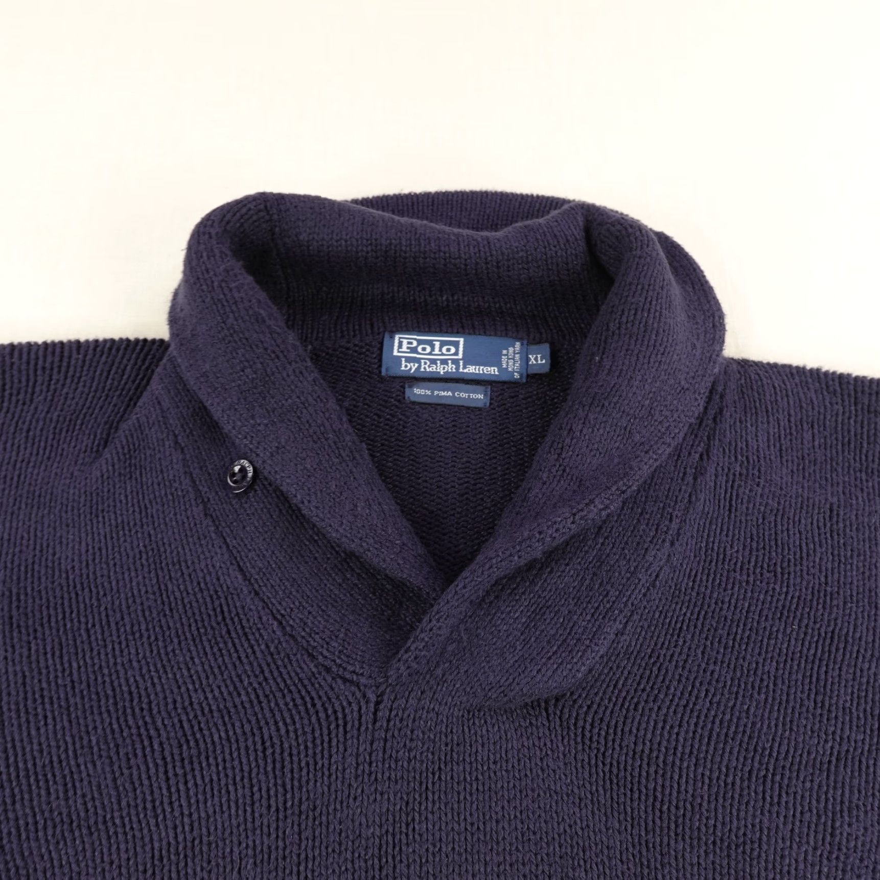 Polo Ralph Lauren VINTAGE Polo Ralph Lauren Sweater Mens XL Blue Pullover Shawl Collar 90s Size US XL / EU 56 / 4 - 5 Thumbnail