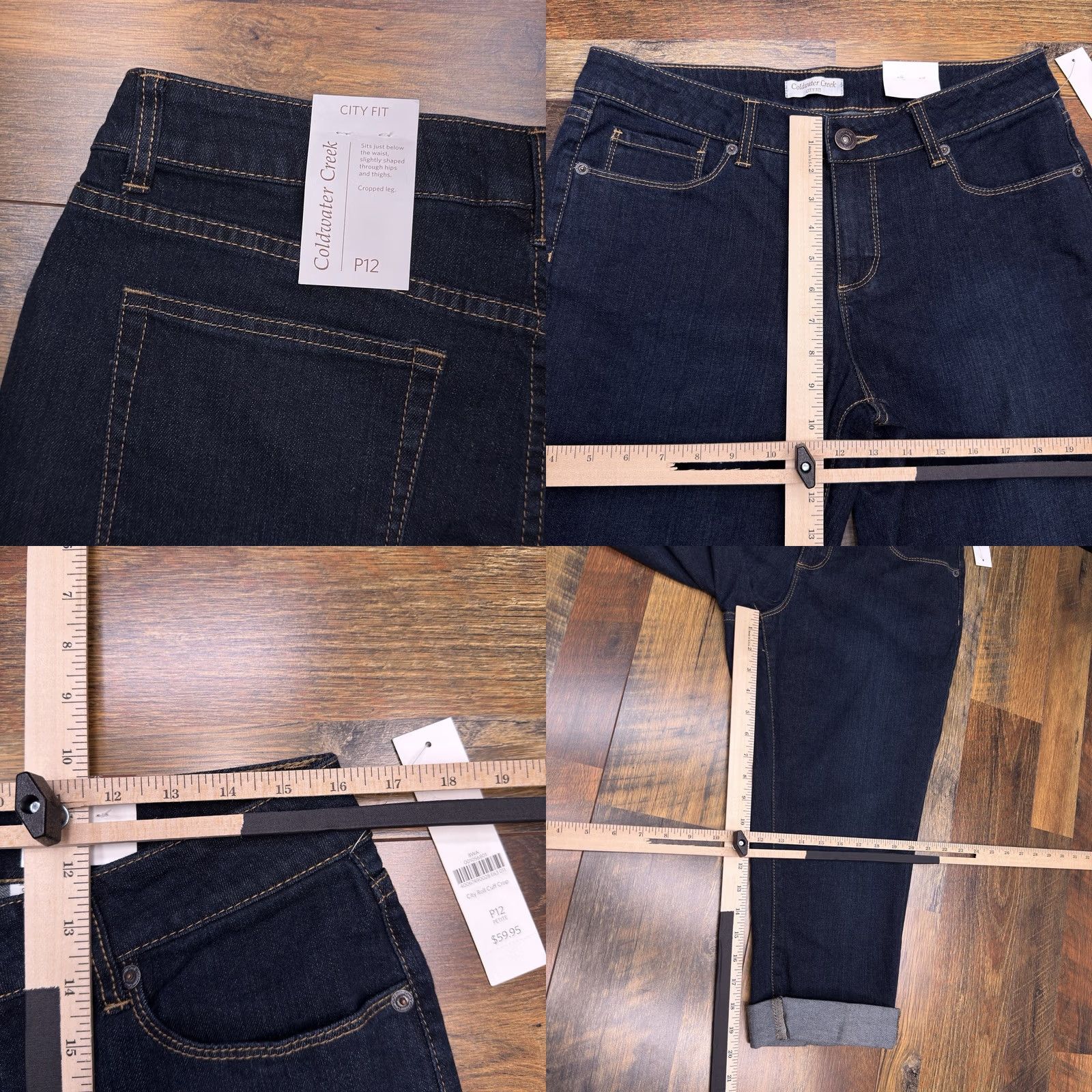Coldwater Creek Coldwater Creek Jeans Cropped City Womens 12P Petite Mid Rise Stretch Denim Blue 5-Pocket NWT Size 34" / US 12 / IT 48 - 8 Thumbnail