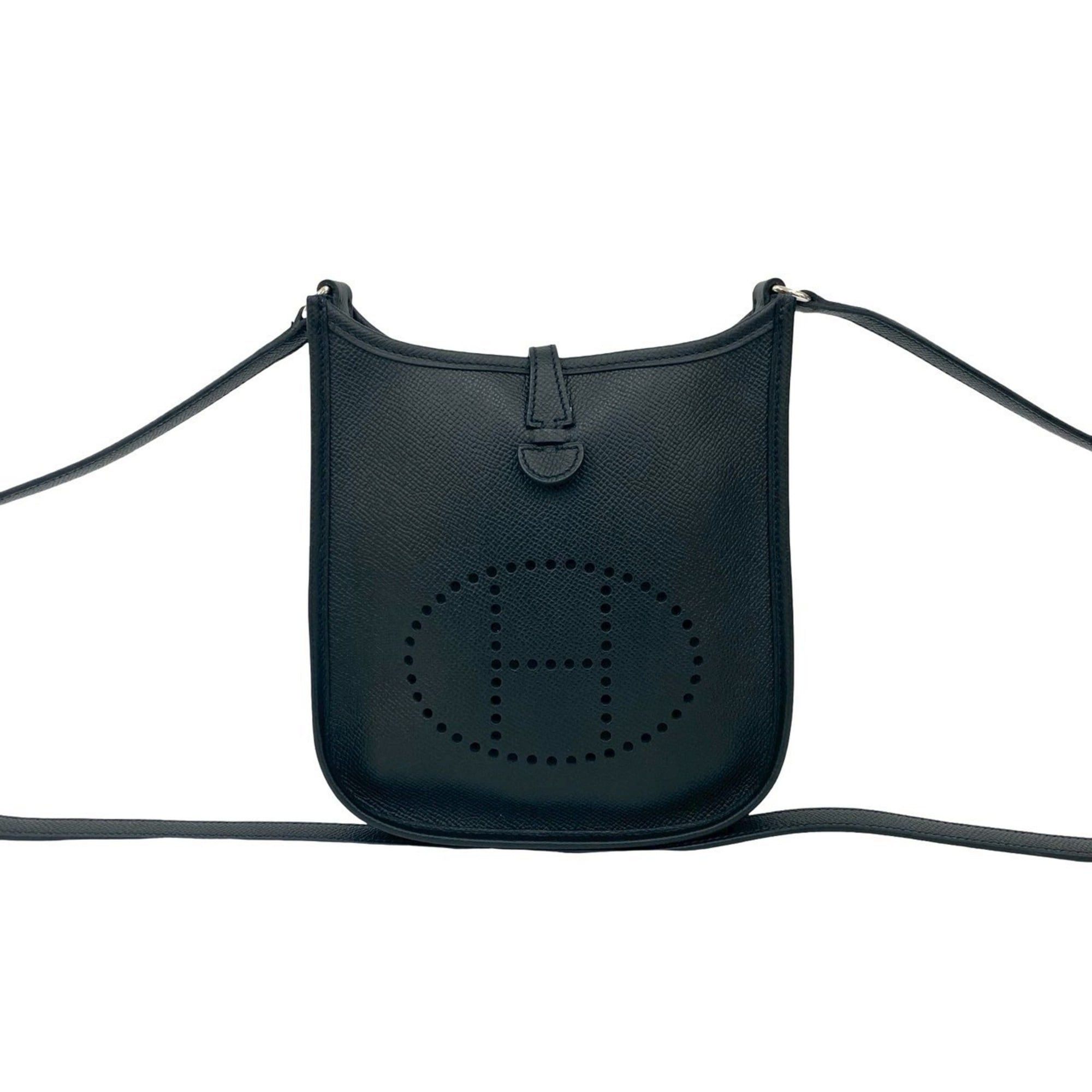 Hermes HERMES Evelyn TPM Epsom Leather Mini Shoulder Bag Pochette Noir 34250 □N Size ONE SIZE - 1 Thumbnail