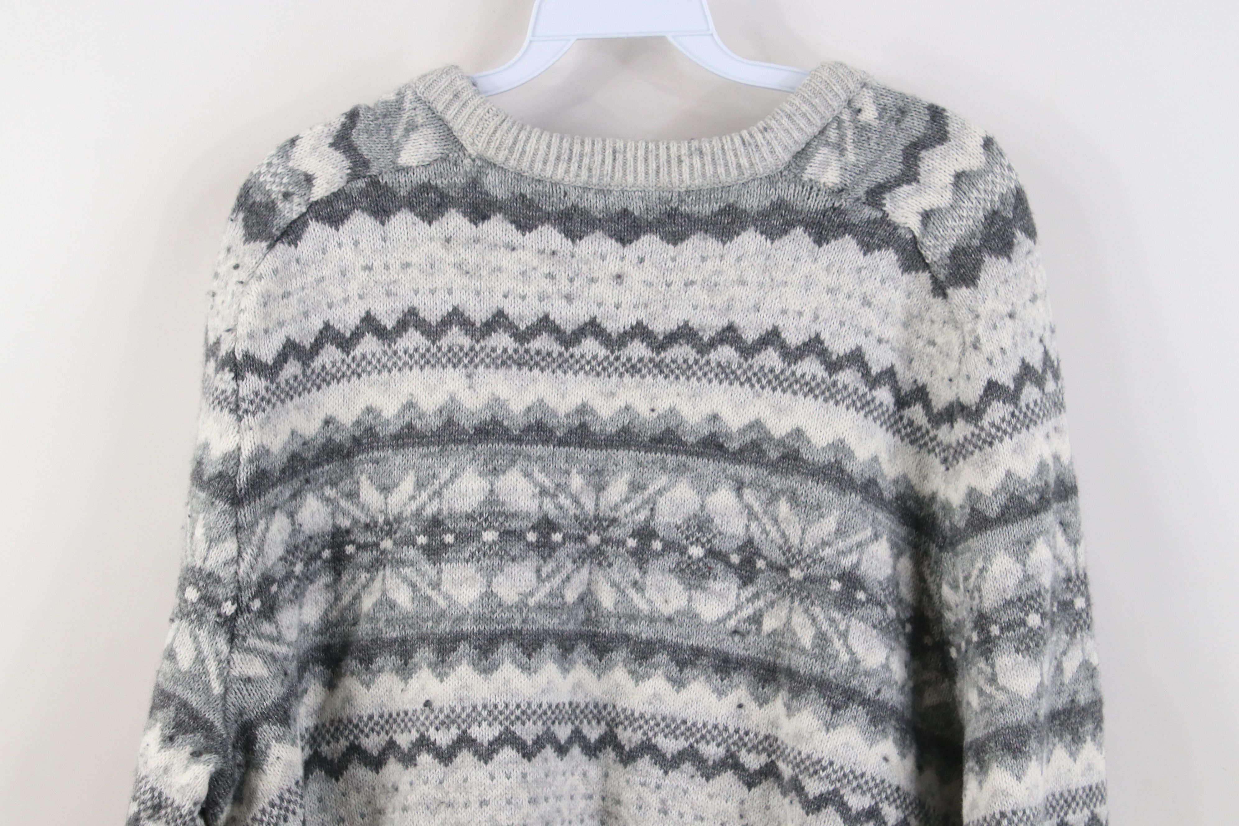 Lands' End Vintage Lands End Wool Blend Knit Fair Isle Crewneck Sweater Size US L / EU 52-54 / 3 - 9 Thumbnail