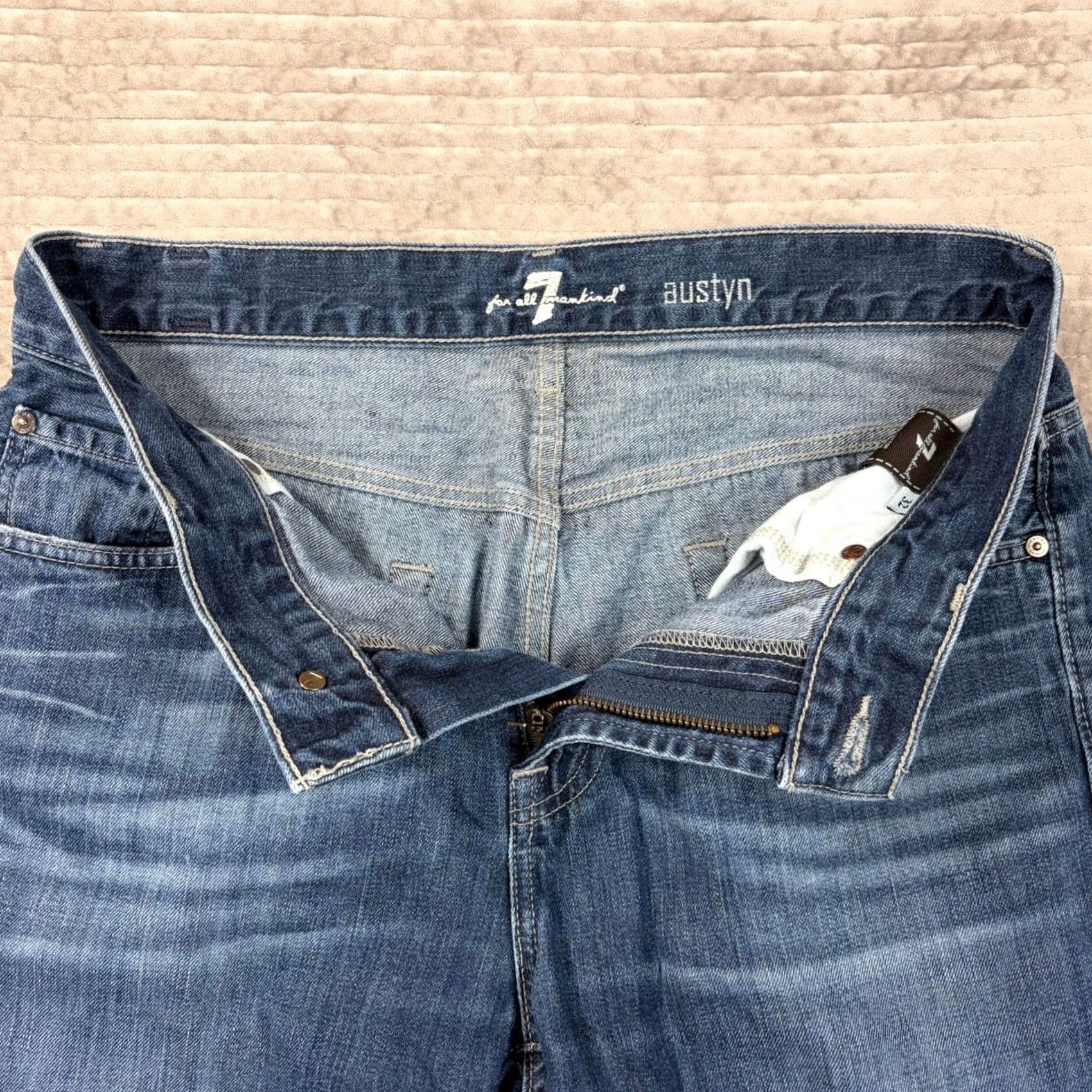 7 For All Mankind 7 For All Mankind Austyn Relaxed Straight Jeans Mens 32 Medium Wash Blue Size US 32 / EU 48 - 7 Thumbnail