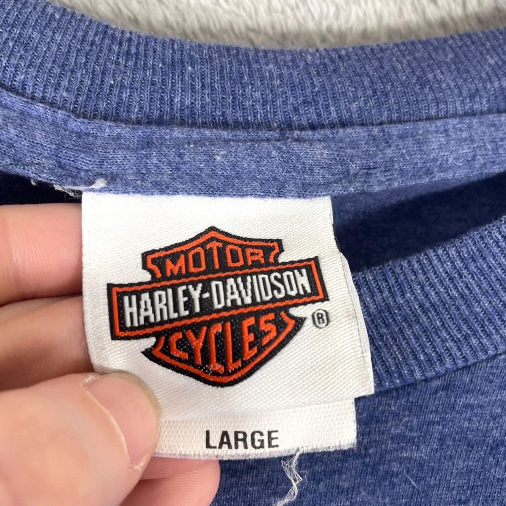 Harley Davidson VINTAGE Harley-Davidson Shirt Mens L Blue Suburban Motors USA Flag Graphic Tee Size US L / EU 52-54 / 3 - 3 Thumbnail