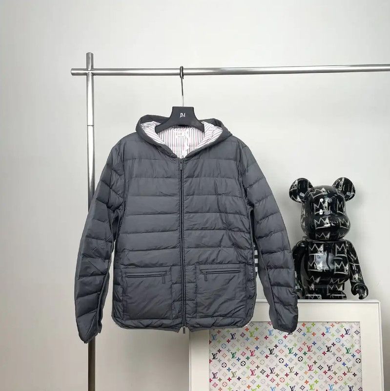 Thom Browne Thom Browne Men's Gray Down Jacket 0089 Size US XL / EU 56 / 4 - 1 Thumbnail