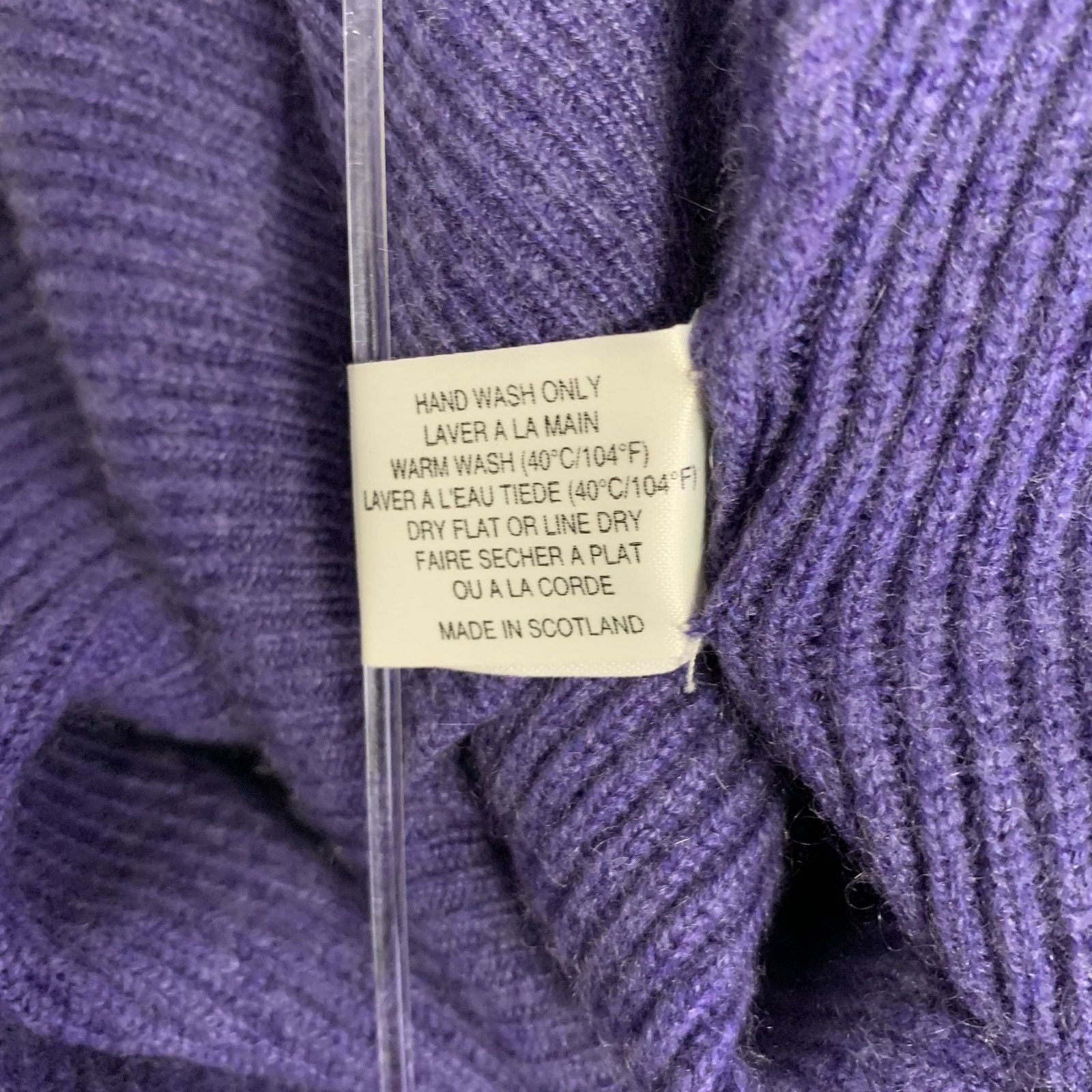 Wilkes Bashford XL Purple Olive Knit Cashmere 1/4 Zip Sweater Size US XL / EU 56 / 4 - 6 Thumbnail