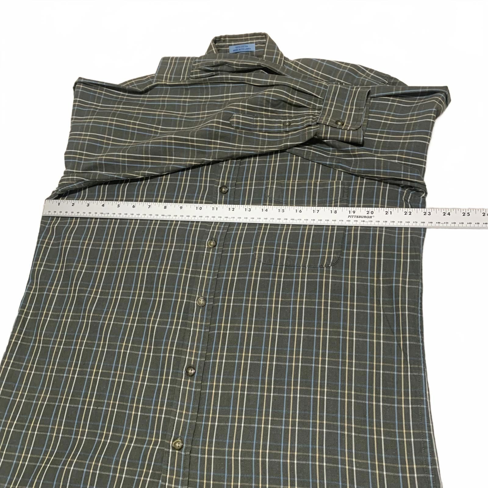 Savile Row Vintage Y2K Savile Row Men's M Plaid Olive Shirt Size US M / EU 48-50 / 2 - 5 Thumbnail