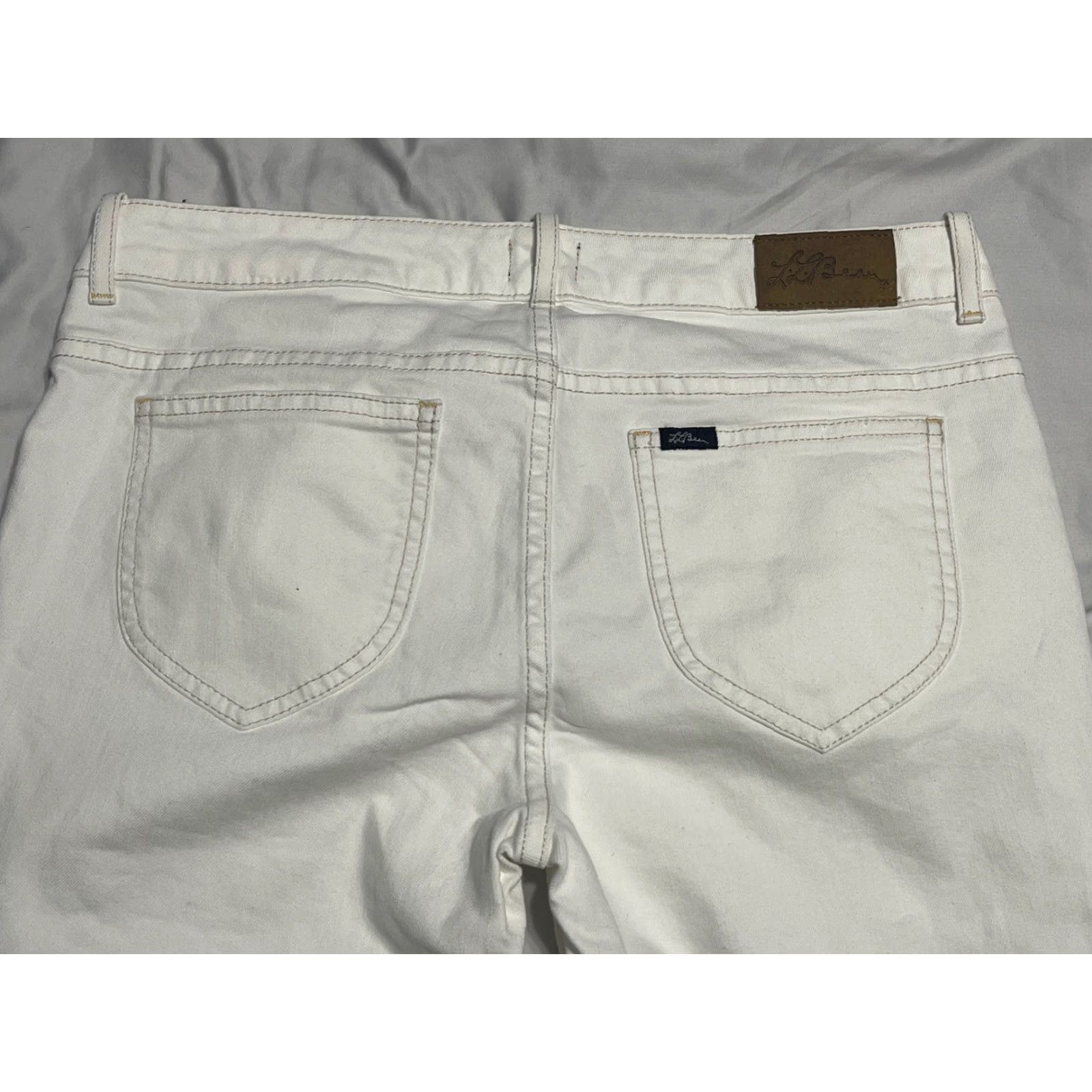 Vintage LL Bean Signature Jeans Women Size 8 White Skinny Ankle Zip Stretch NWT Size 30" / US 8 / IT 44 - 5 Thumbnail