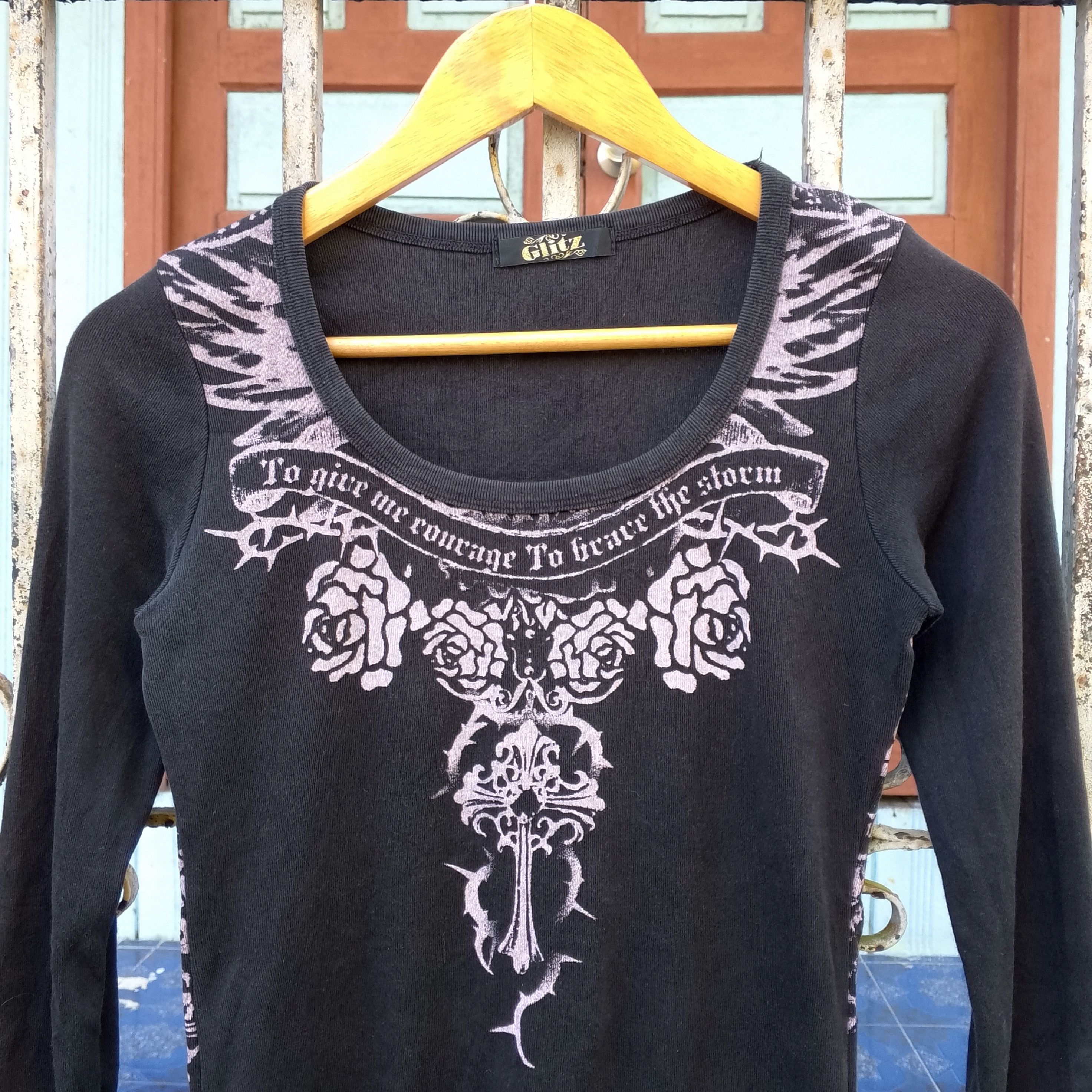 If Six Was Nine Glitz Cross Skull Punk Tee Size US S / EU 44-46 / 1 - 3 Thumbnail