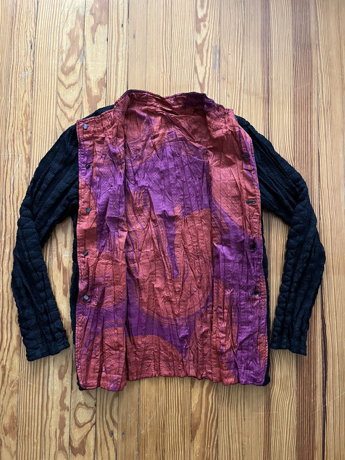 Issey Miyake Issey Miyake Mainline Crinkled Pleated Blazer Jacket Black Size US M / EU 48-50 / 2 - 3 Thumbnail