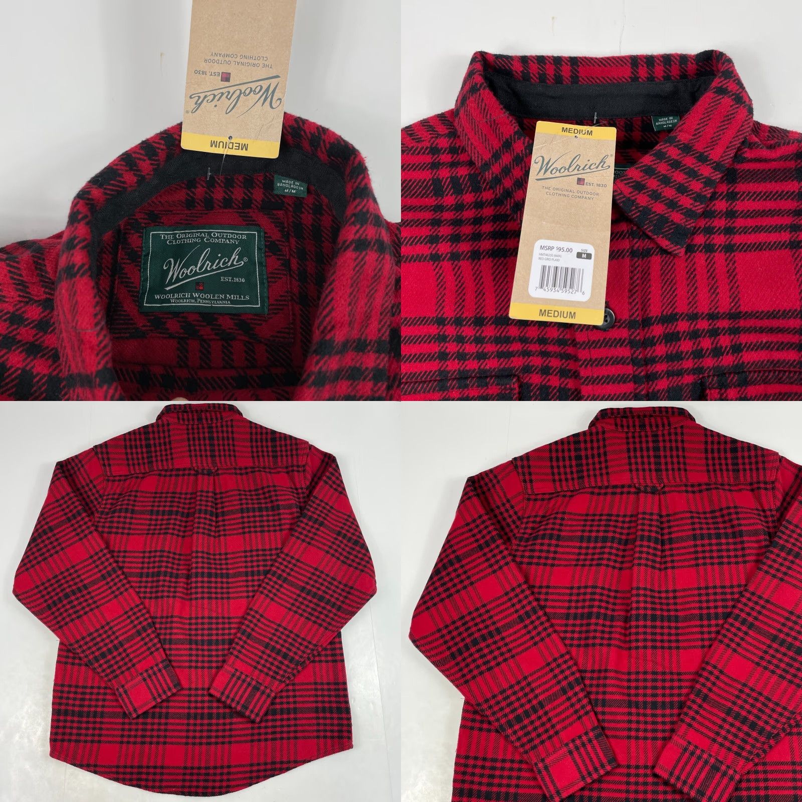 Vintage VINTAGE Woolrich Shirt Mens Medium Red Brawny Flannel Button Up Hiking Camping Outdoors Size US M / EU 48-50 / 2 - 8 Thumbnail