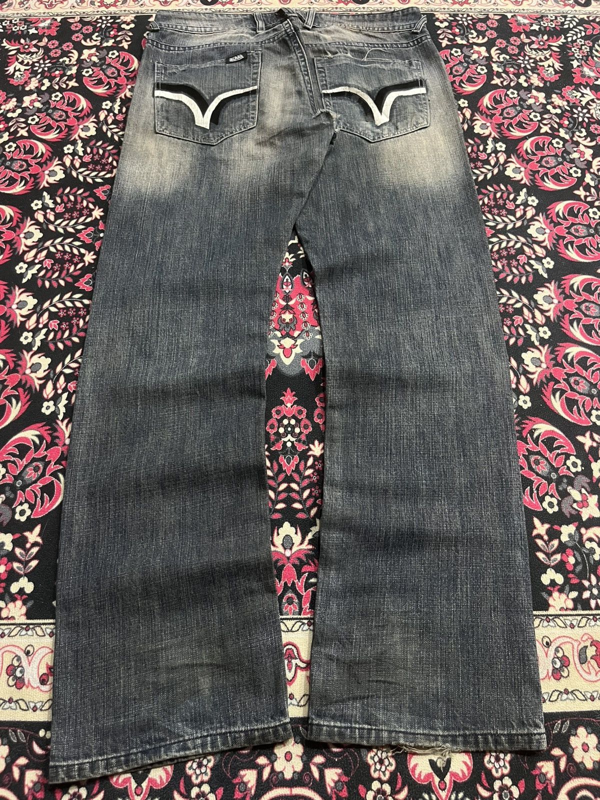 Von Dutch ⚡️Grunge⚡️Vintage Von Dutch Embroidery Patch Black Faded Jeans Size US 34 / EU 50 - 2 Thumbnail