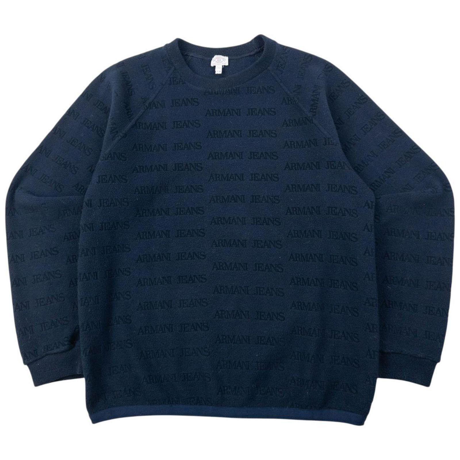 Other Vintage 90s Armani Jeans Monogram Fleece Sweatshirt Size M Size US M / EU 48-50 / 2 - 1 Thumbnail
