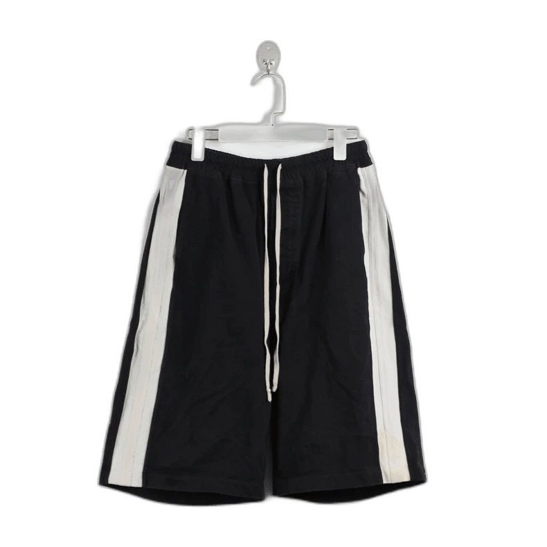 Rick Owens rickowens white stripe black shorts | Grailed