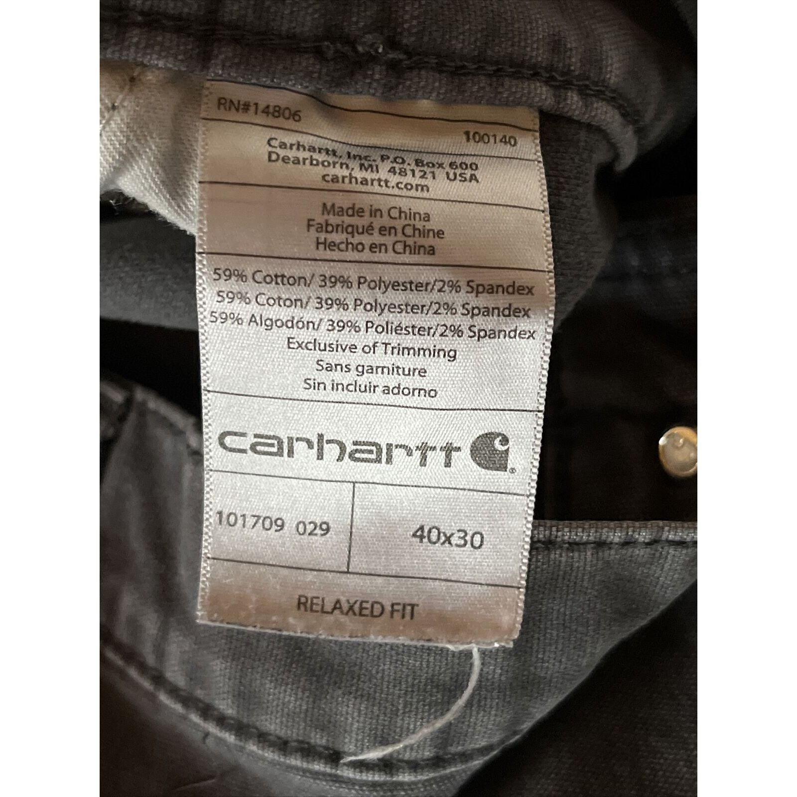 Carhartt Carhartt Pants Mens 34x28 Gray Canvas Carpenter Relaxed Fit Size US 34 / EU 50 - 2 Thumbnail