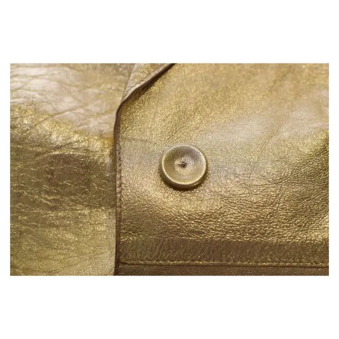 Moschino Moschino Cheap & Chic Gold Leather Three Button Blazer Size L / US 10 / IT 46 - 7 Thumbnail