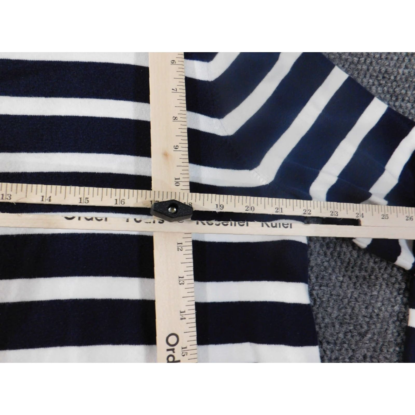 Vintage Crown & Ivy Sweater XL blue pullover Womens striped stretch cotton turtleneck Size XL / US 12-14 / IT 48-50 - 5 Thumbnail