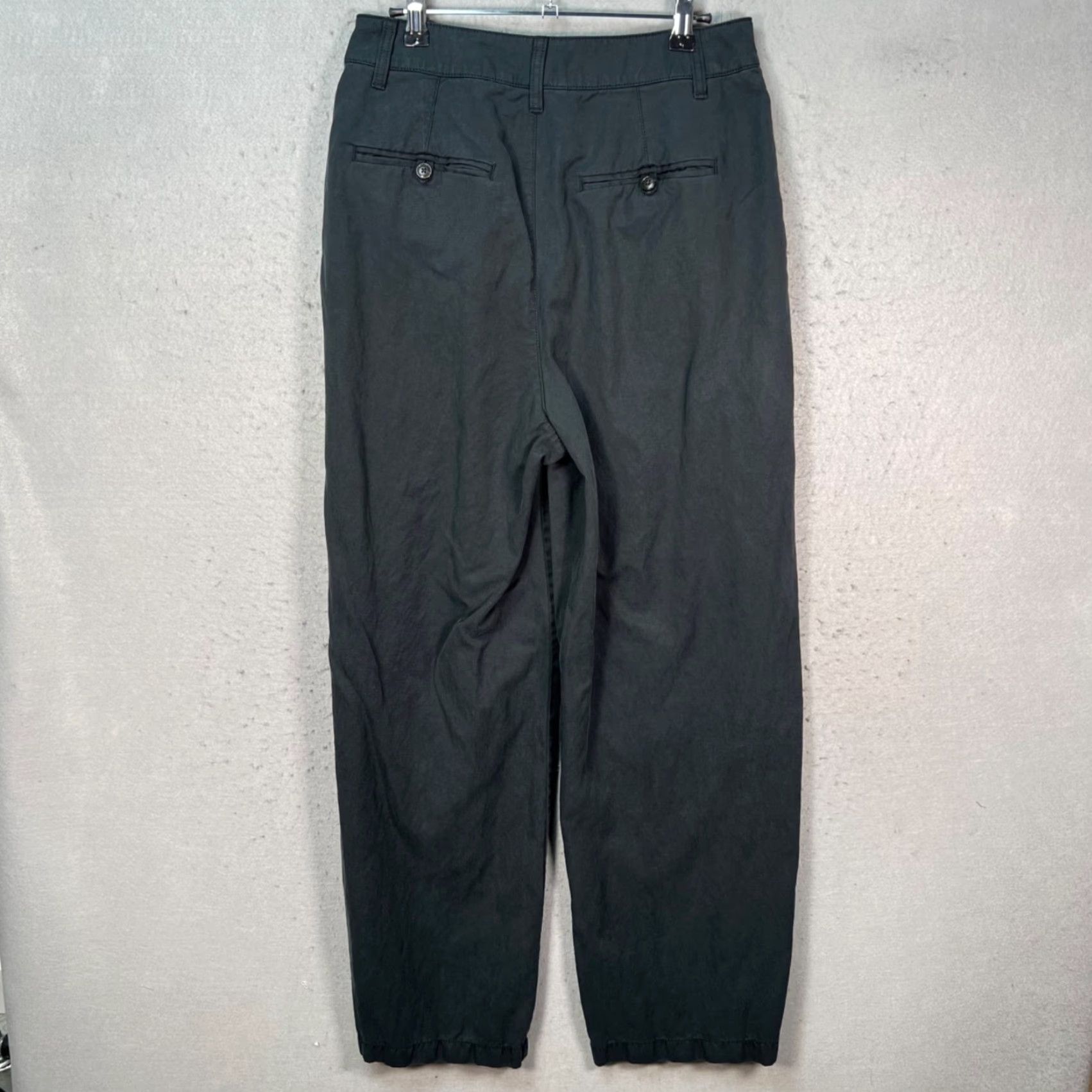 Madewell Madewell Pants Side Pleated Wide-Leg Linen Lyocell Blend Black 6 Womens Wide-Leg Pockets Dress Pants Style Preppy Casual Size 28" / US 6 / IT 42 - 2 Thumbnail