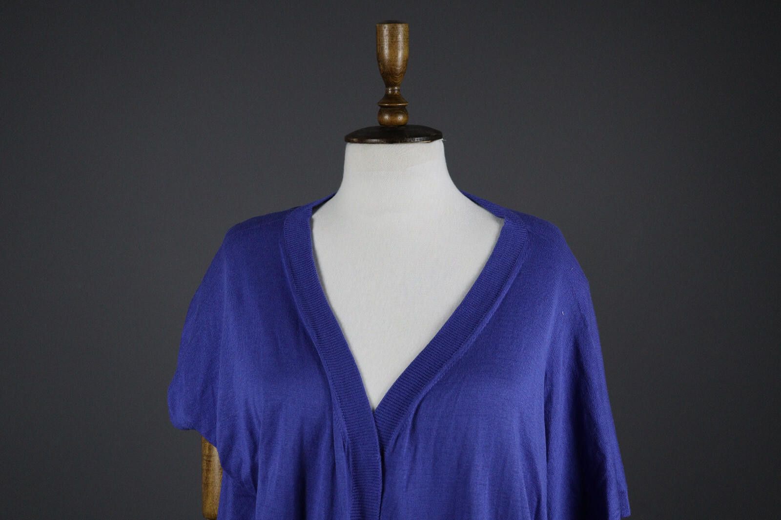 Fay Fay Blue 100% Silk Women's Knit Drape Sweater Size M Size M / US 6-8 / IT 42-44 - 2 Thumbnail