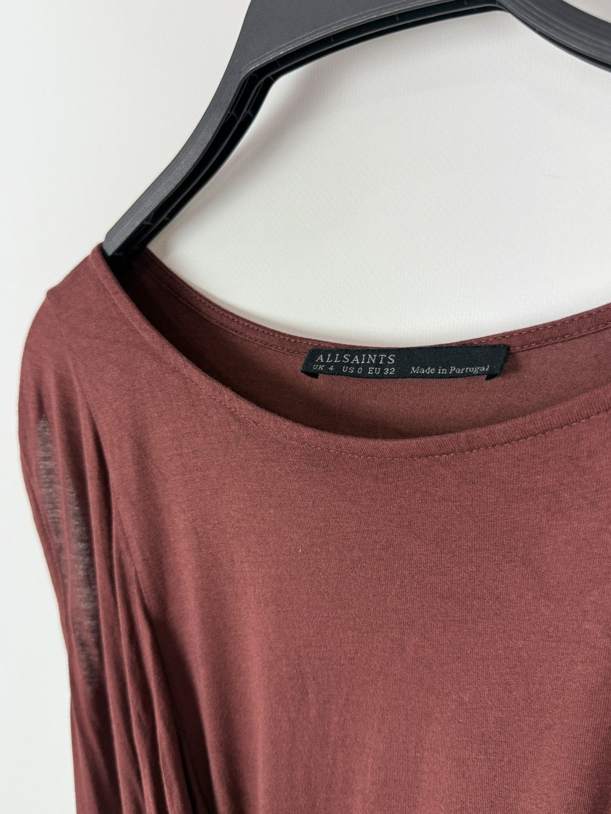 Allsaints Allsaint Sabie Maroon Draped Ruched Sleveless Mini Dress XS Size XS / US 0-2 / IT 36-38 - 5 Thumbnail