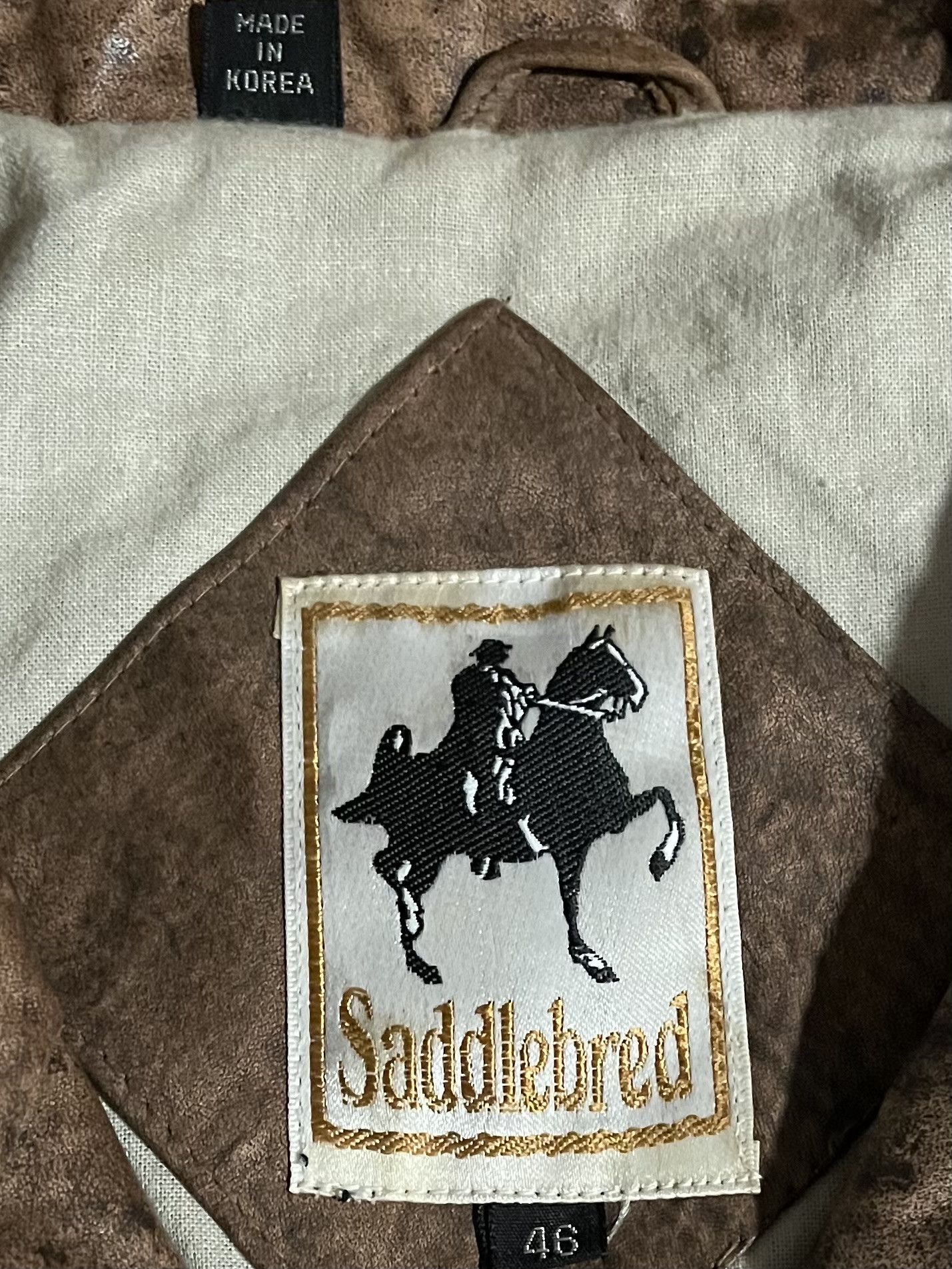 Saddlebred Saddlebred Vintage Leather Bomber Jacket Mens 46 Distressed Size US L / EU 52-54 / 3 - 3 Thumbnail