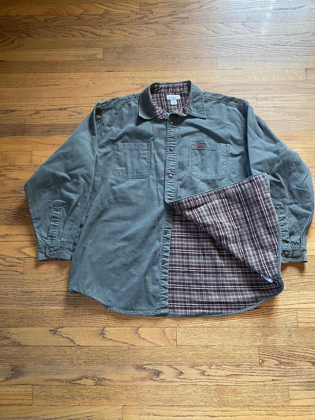 Carhartt × Vintage Vintage Snap Button MOSS Green Carhartt Jacket Size US XXL / EU 58 / 5 - 5 Thumbnail